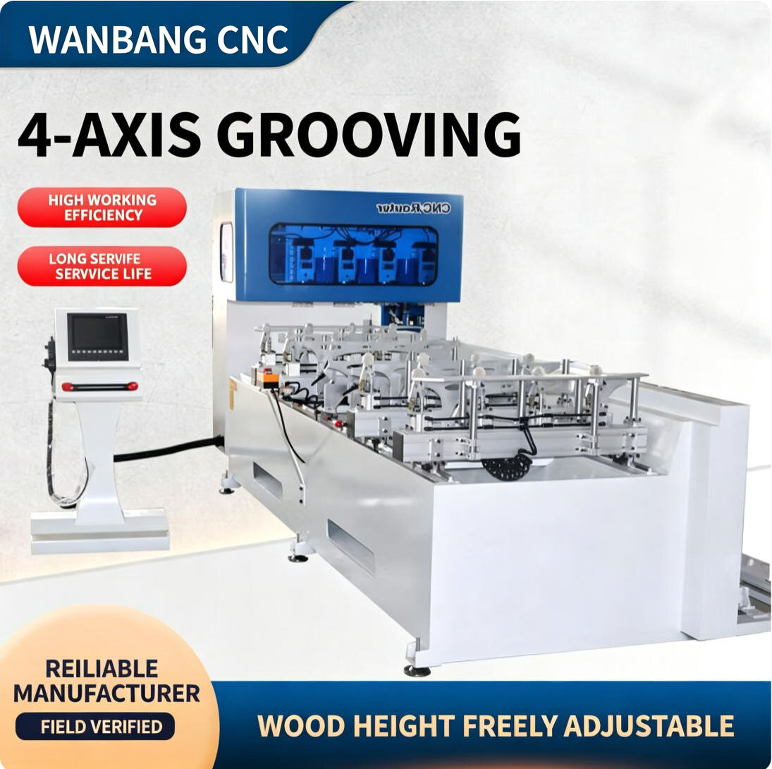 Fully automatic CNC four-sided slotting machine for solid wood furniture, a woodworking machine that view 2