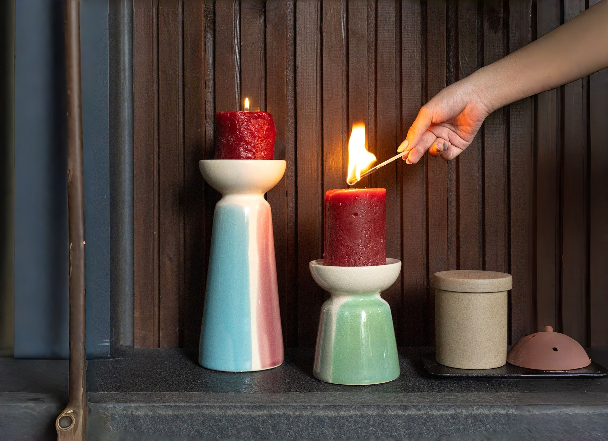 Dual-Tone Candle Holder