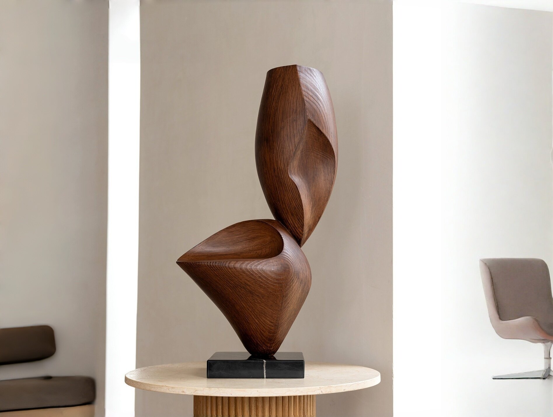 Minimalist abstract resin sculpture