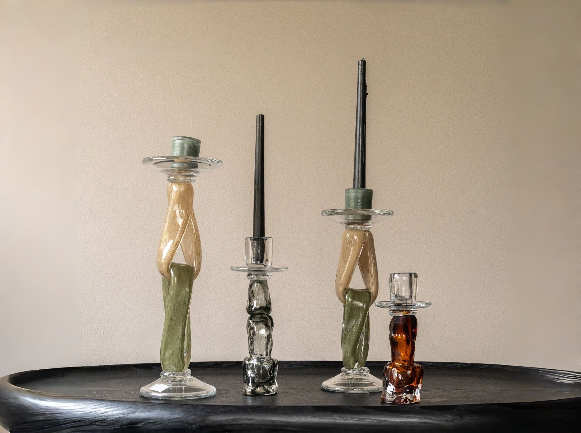 Contrast Glass Candle Holders