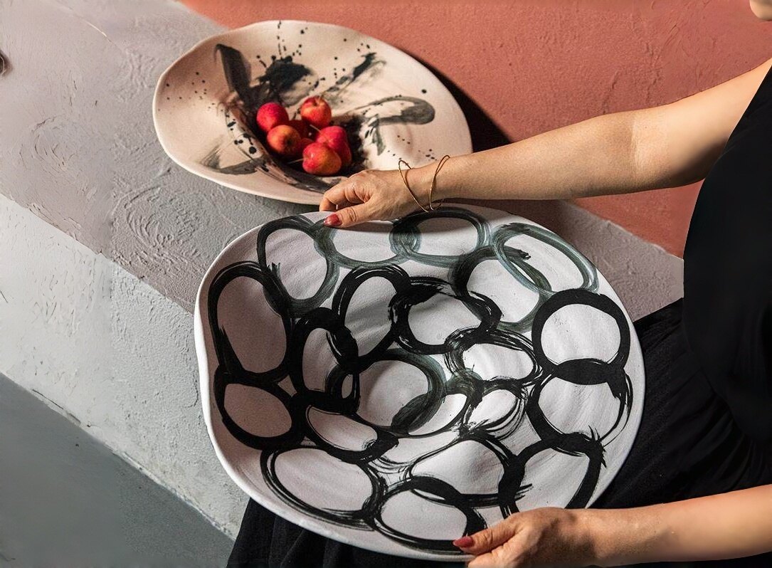Hand-painted Ink Wash Tray