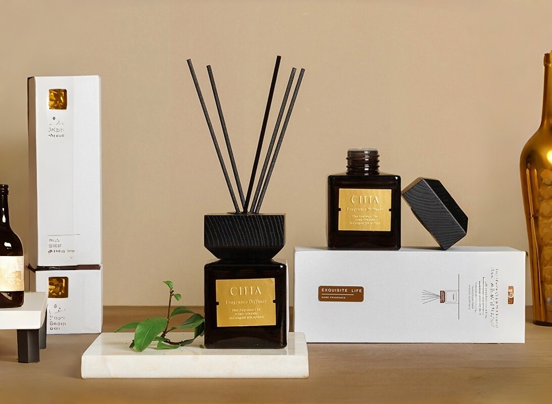 Wooden Square Lid Reed Diffuser