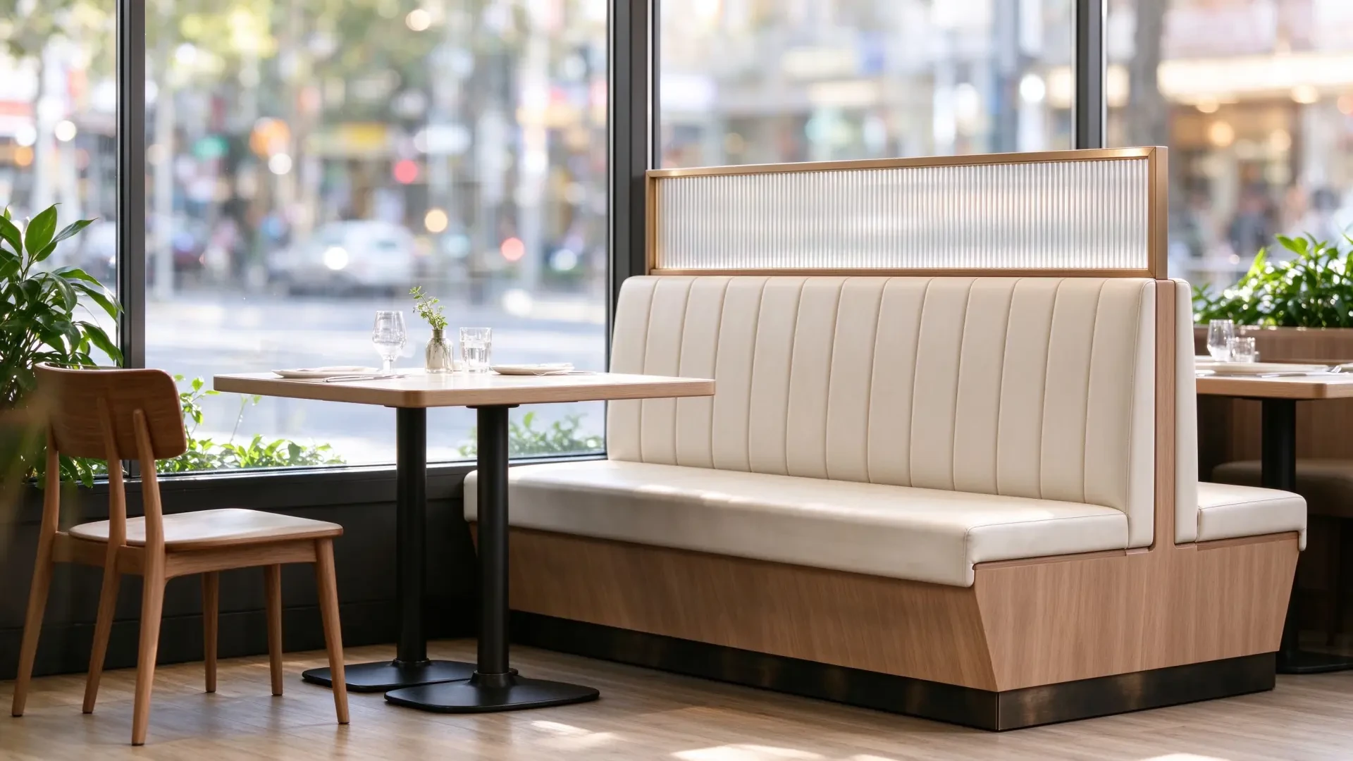 Frosted Glass Top Double Booth