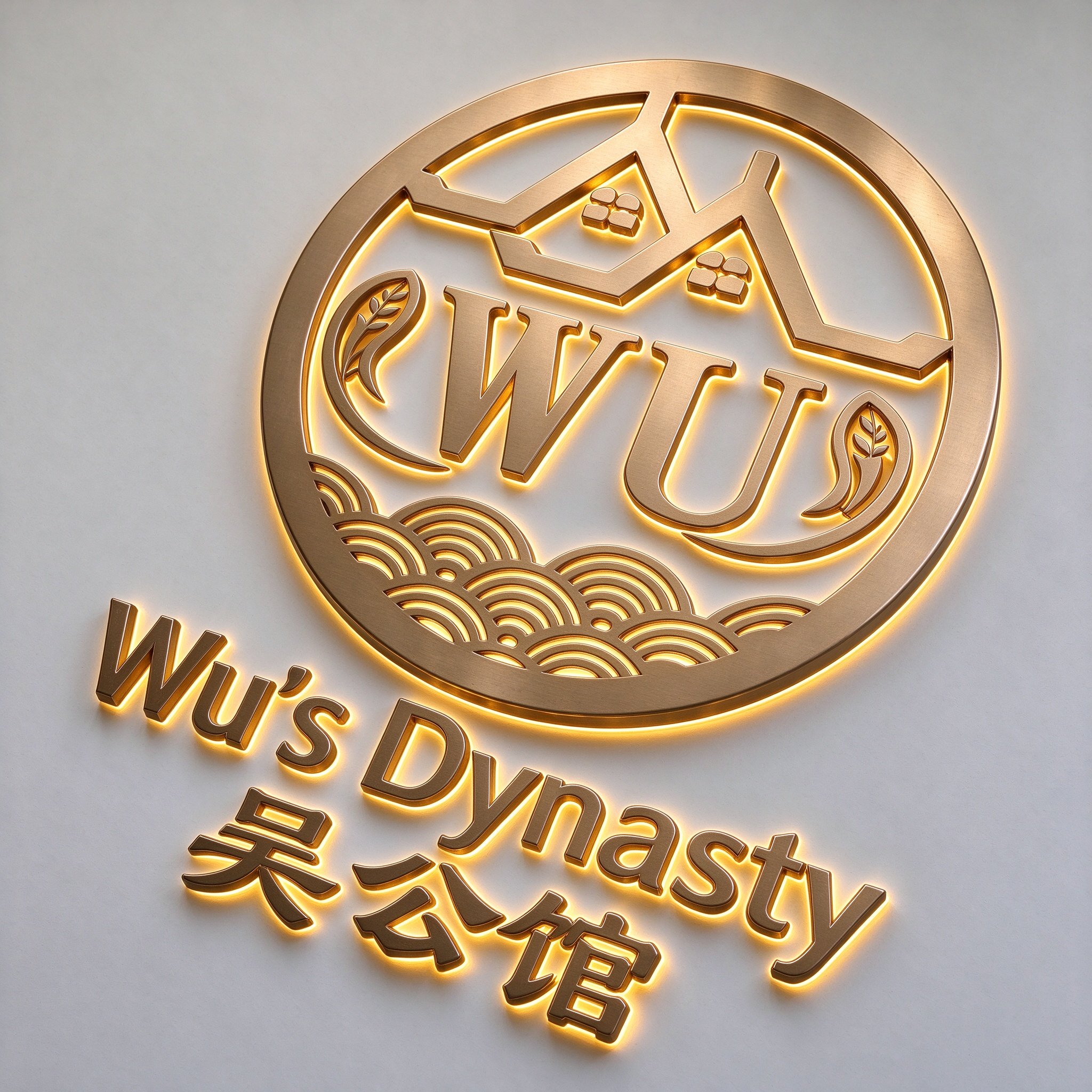 Metallic glowing logo text 3