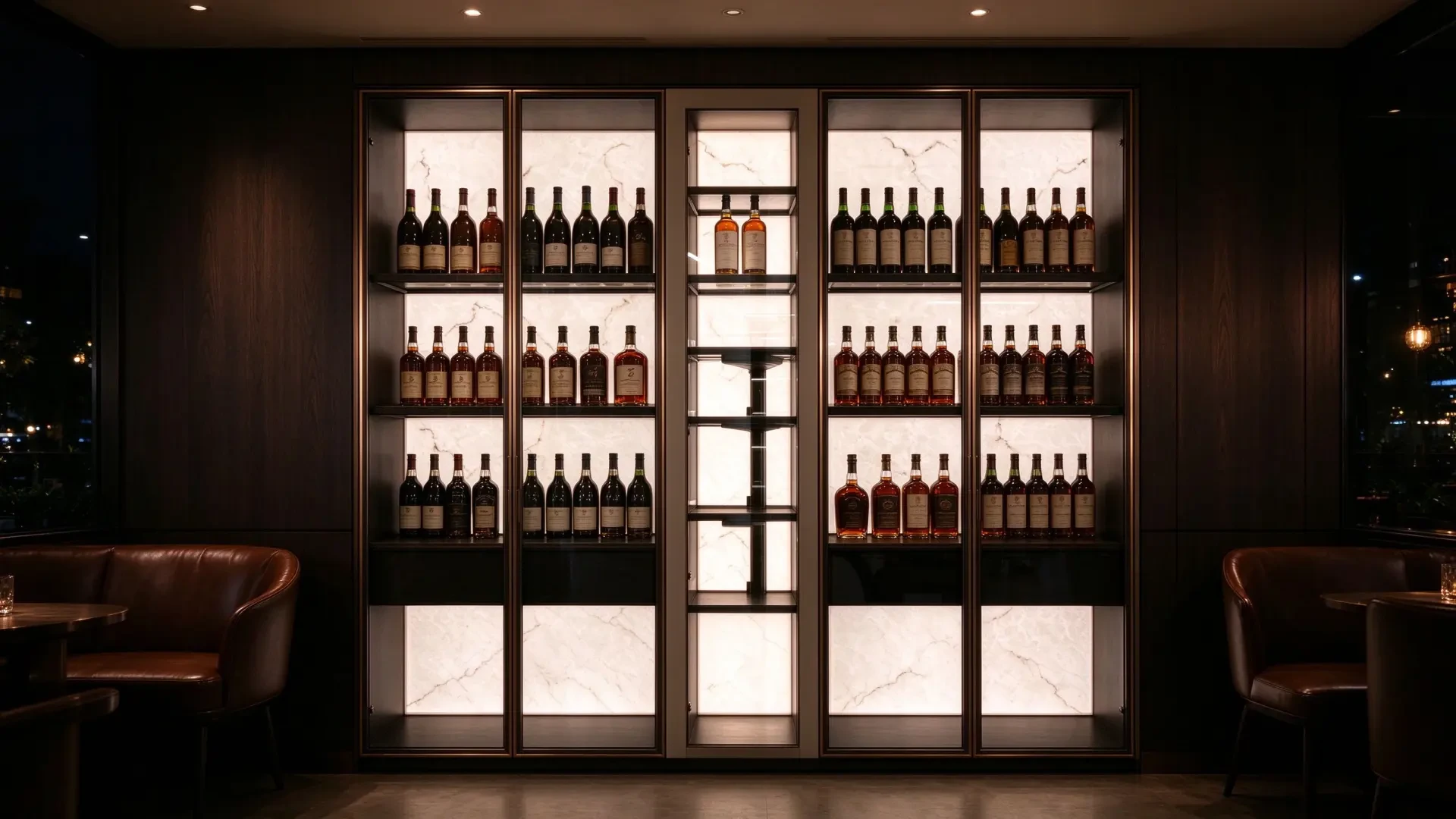 Marble Backlit Wine Cabinet