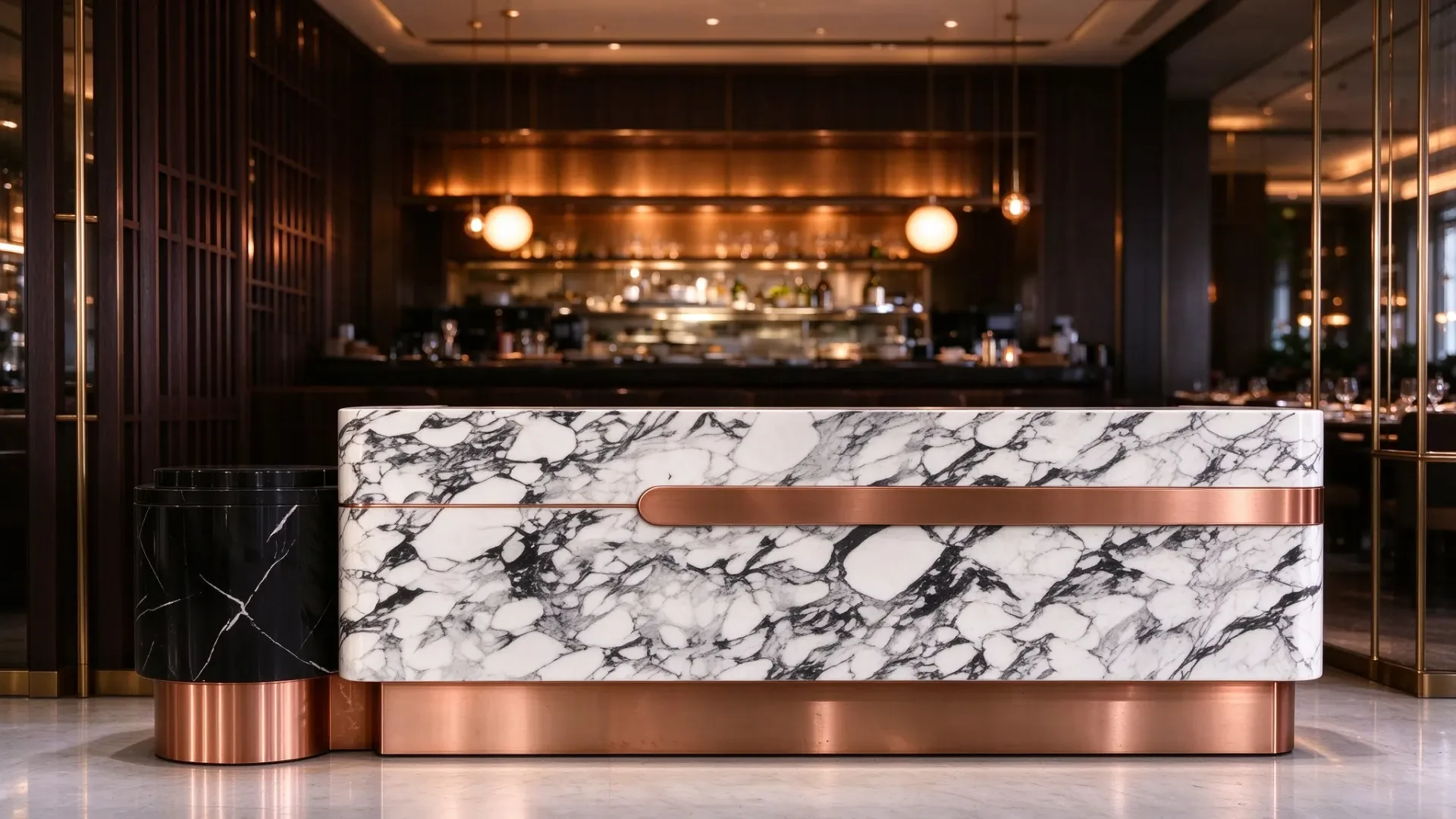 Bvlgari White Marble Reception Desk 1