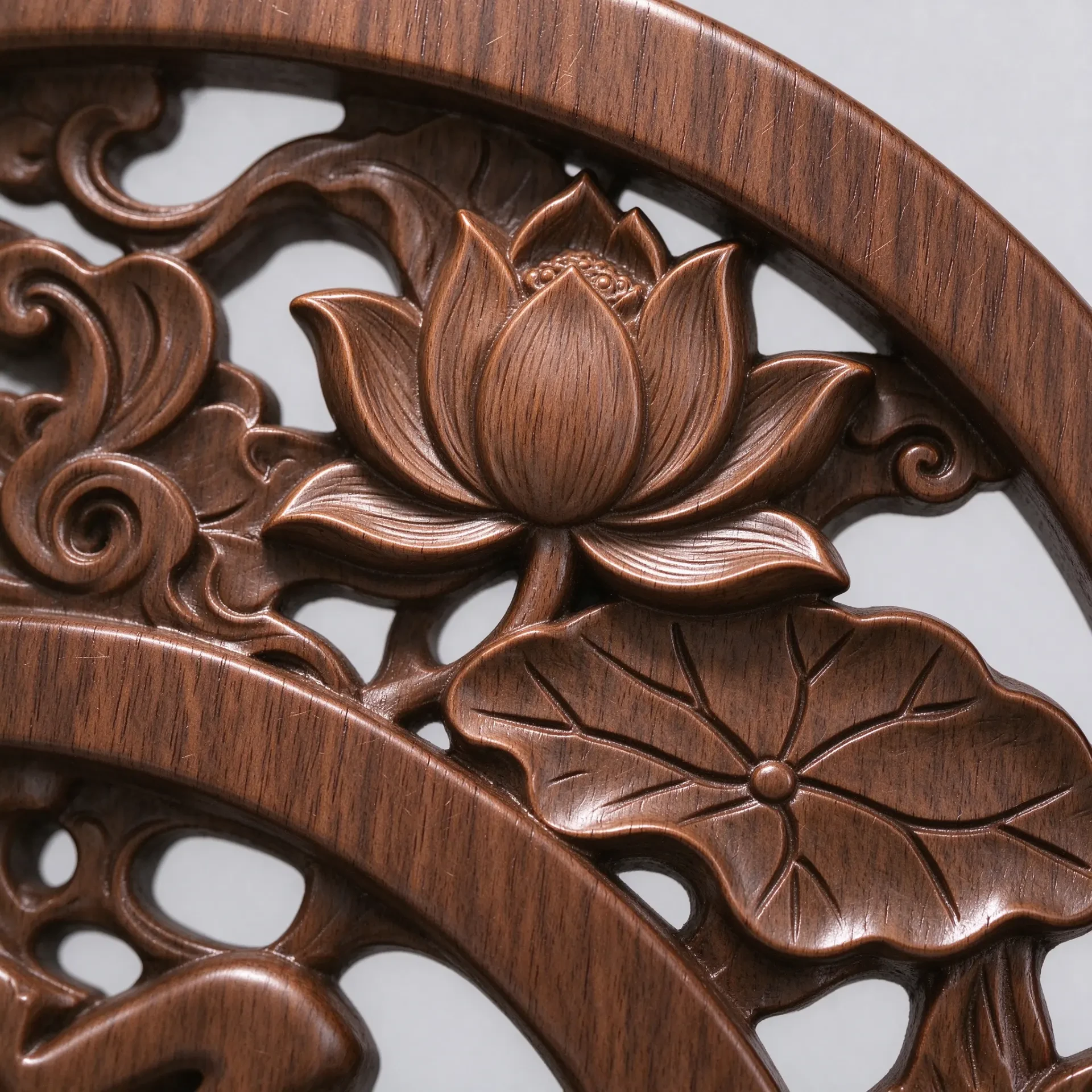 Chinese Solid Wood Lattice Carved Screen 5