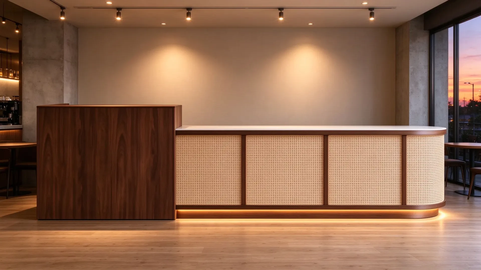Wabi-sabi Woven Rattan Service Desk