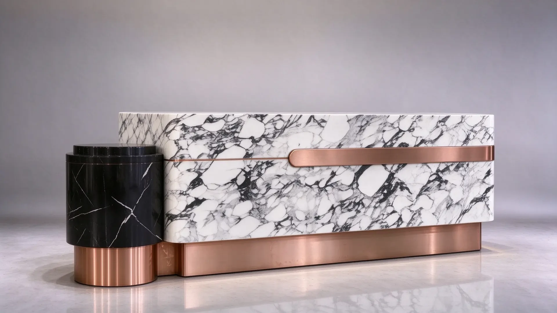 Bulgari White Marble Reception Desk 2