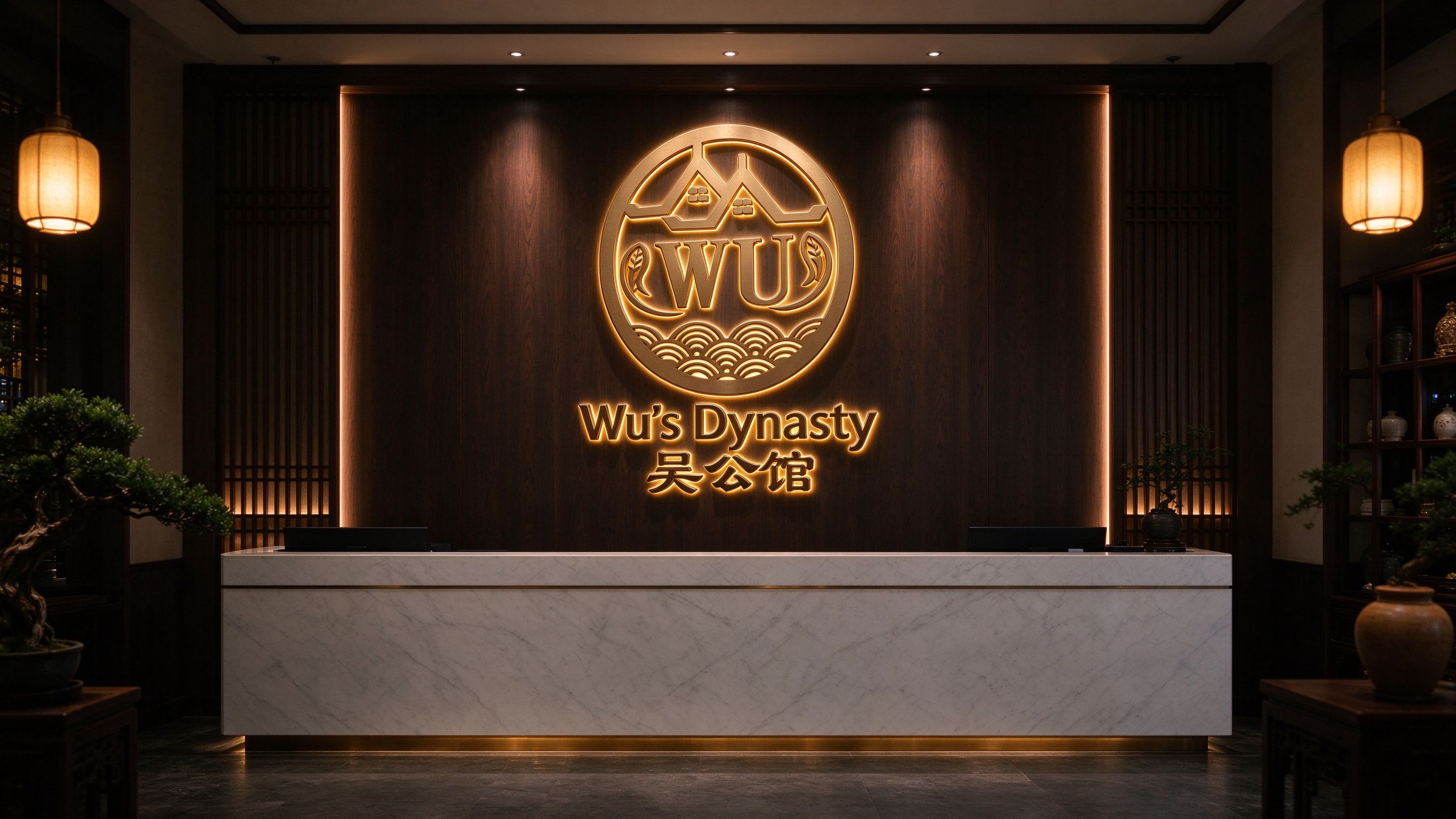 Metallic glowing logo lettering