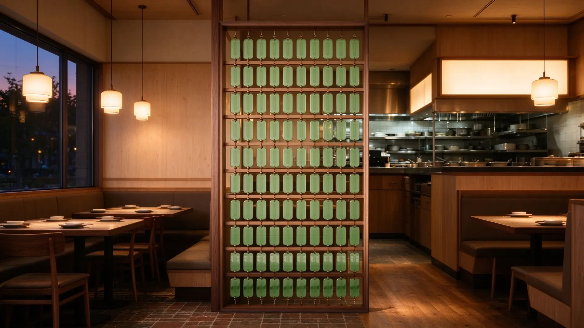 Zen-style Slatted Screen Divider 2