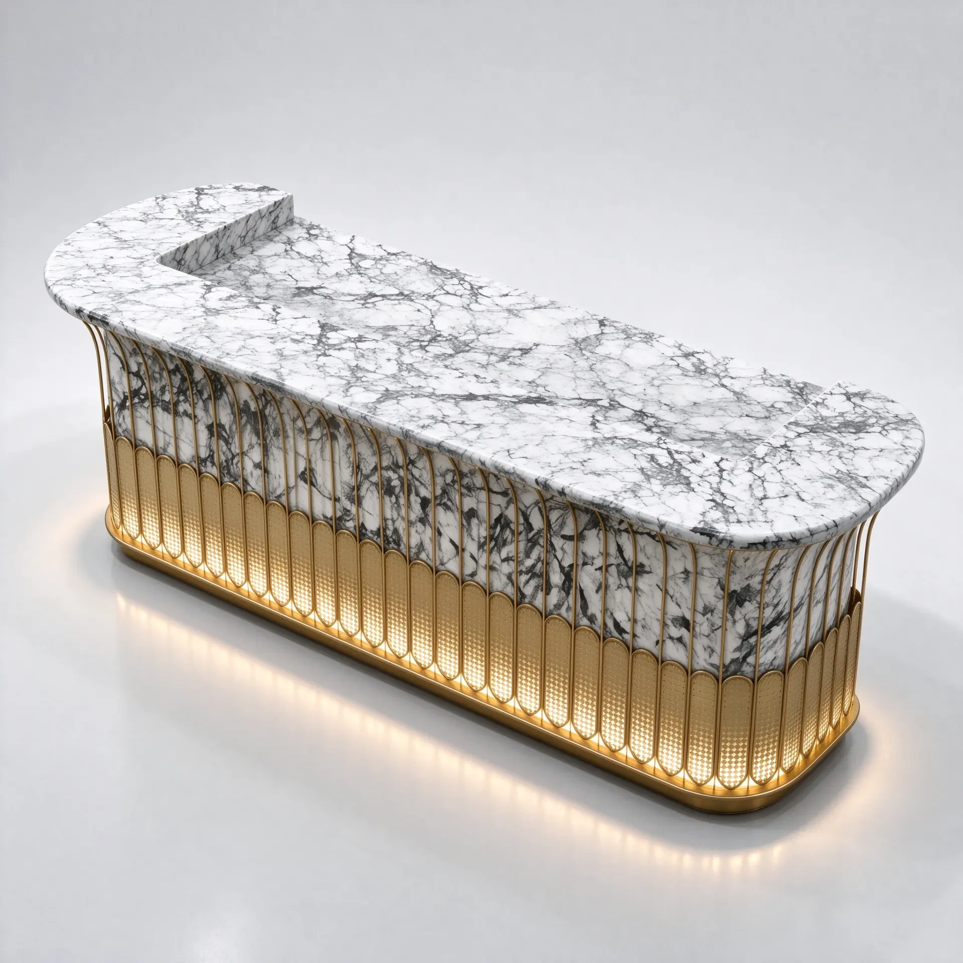 Marble Gold Grille Service Desk 3