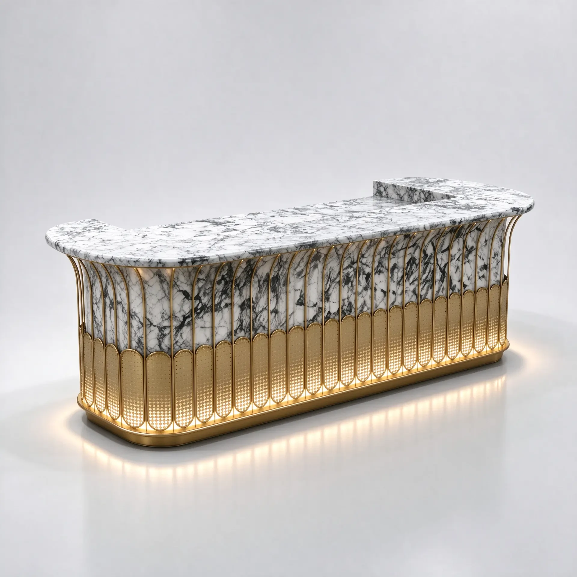 Marble Gold Grille Service Desk 4
