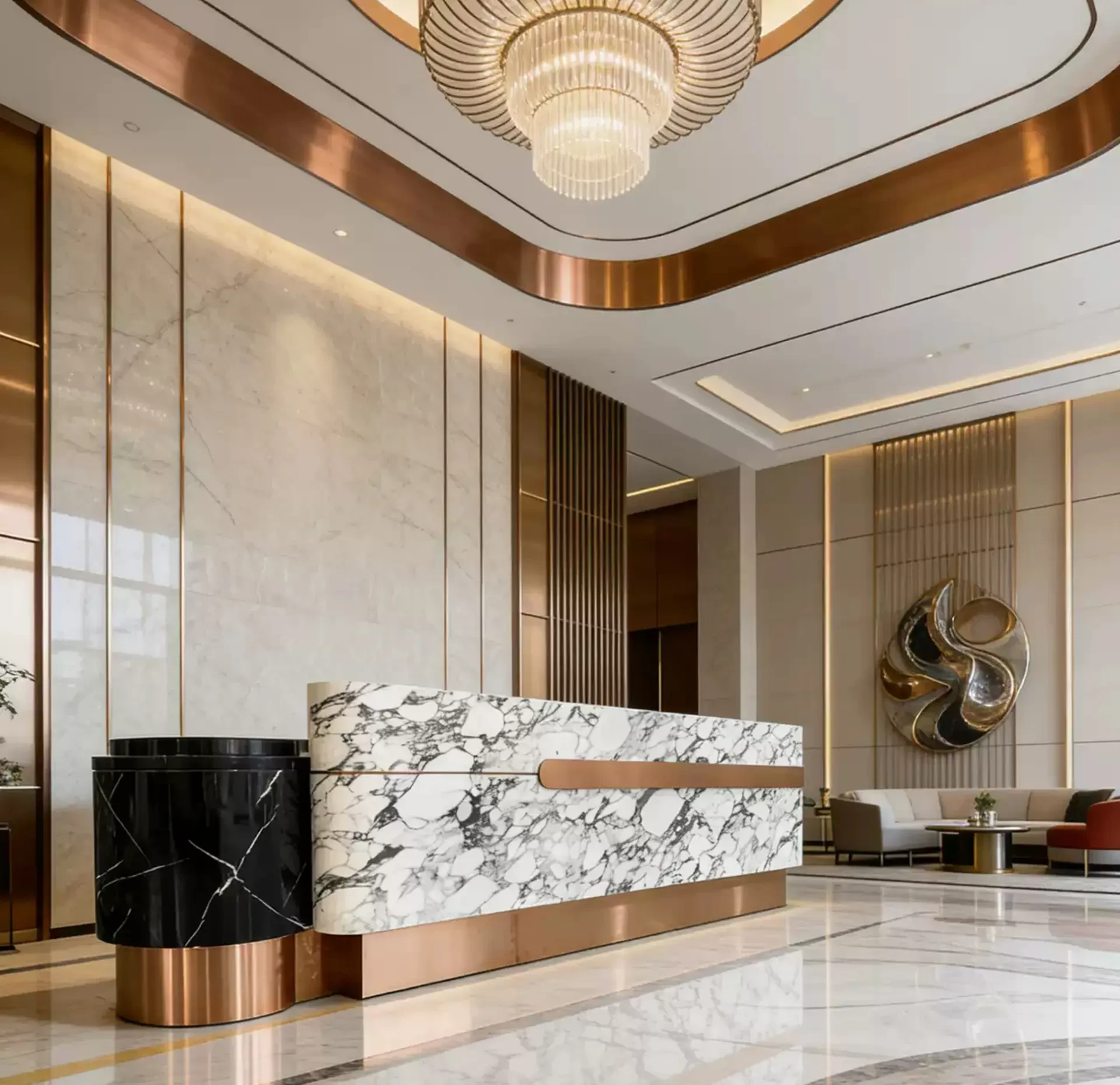Bulgari White Marble Reception Desk