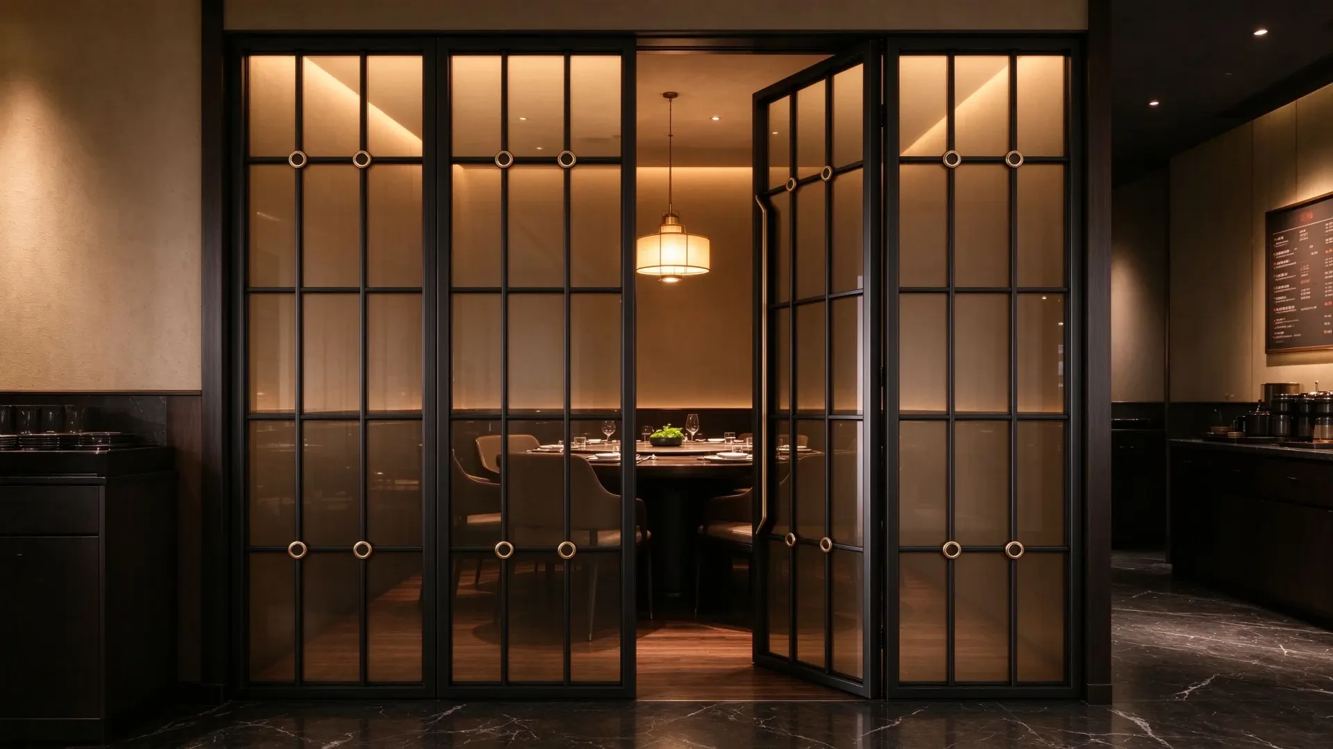 Grated Folding Glass Screen