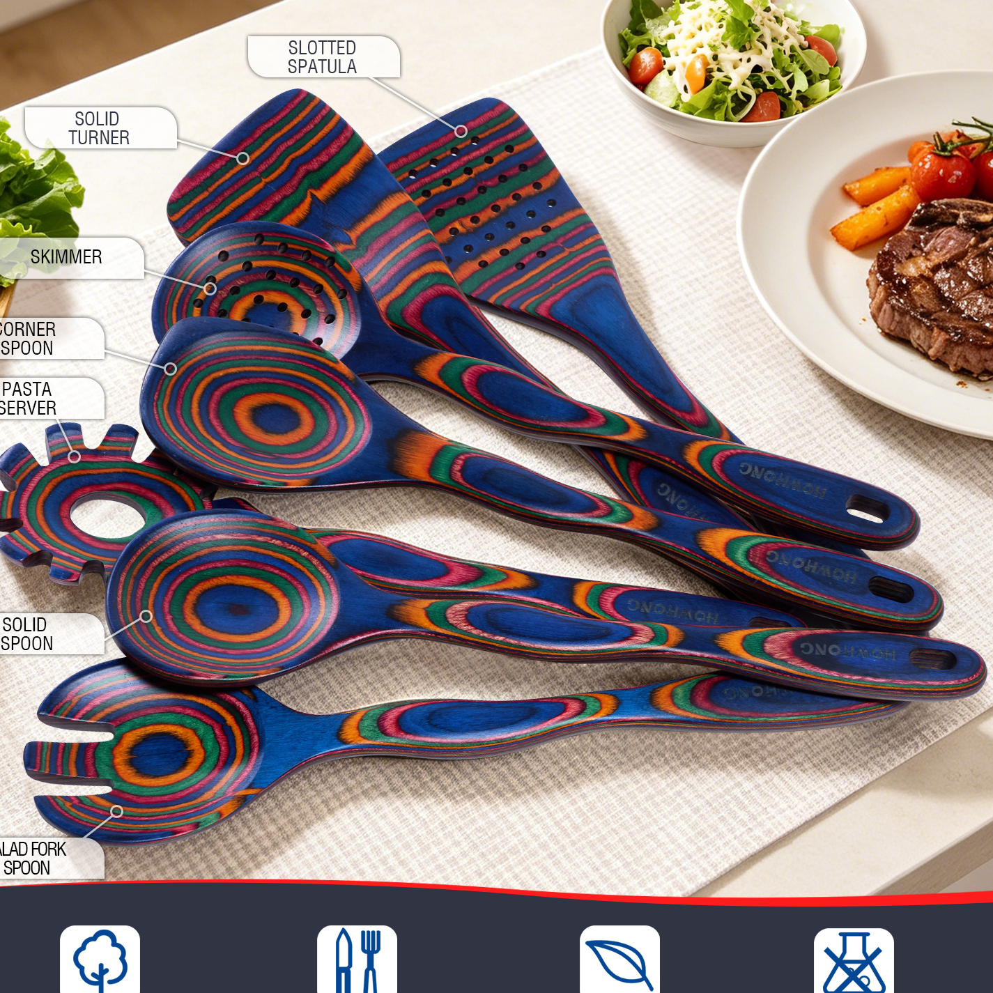 Premium Pakkawood Utensil set