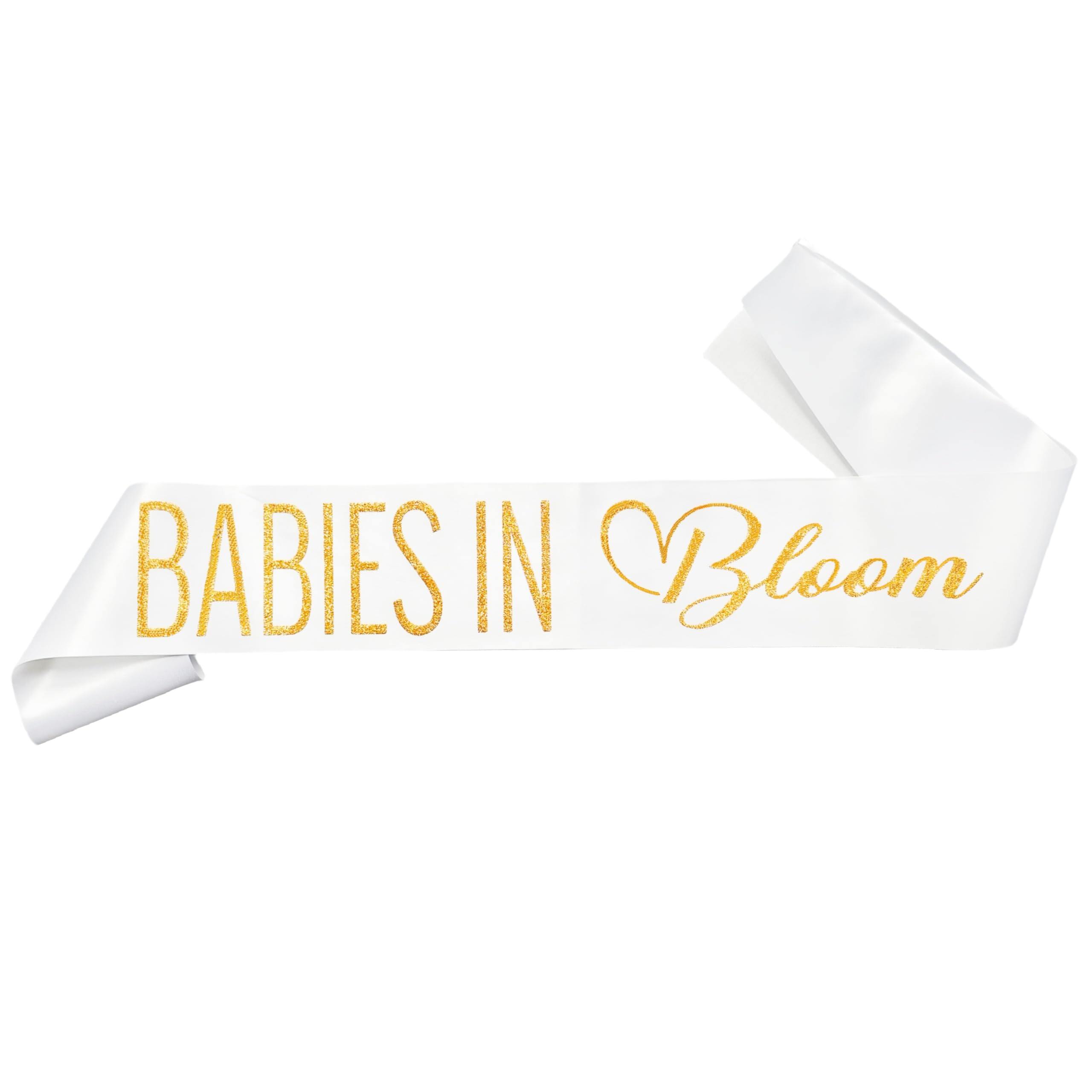 Decorit Babies in Bloom Mommy of Twins Sash, Flower Themed Baby Shower Sash