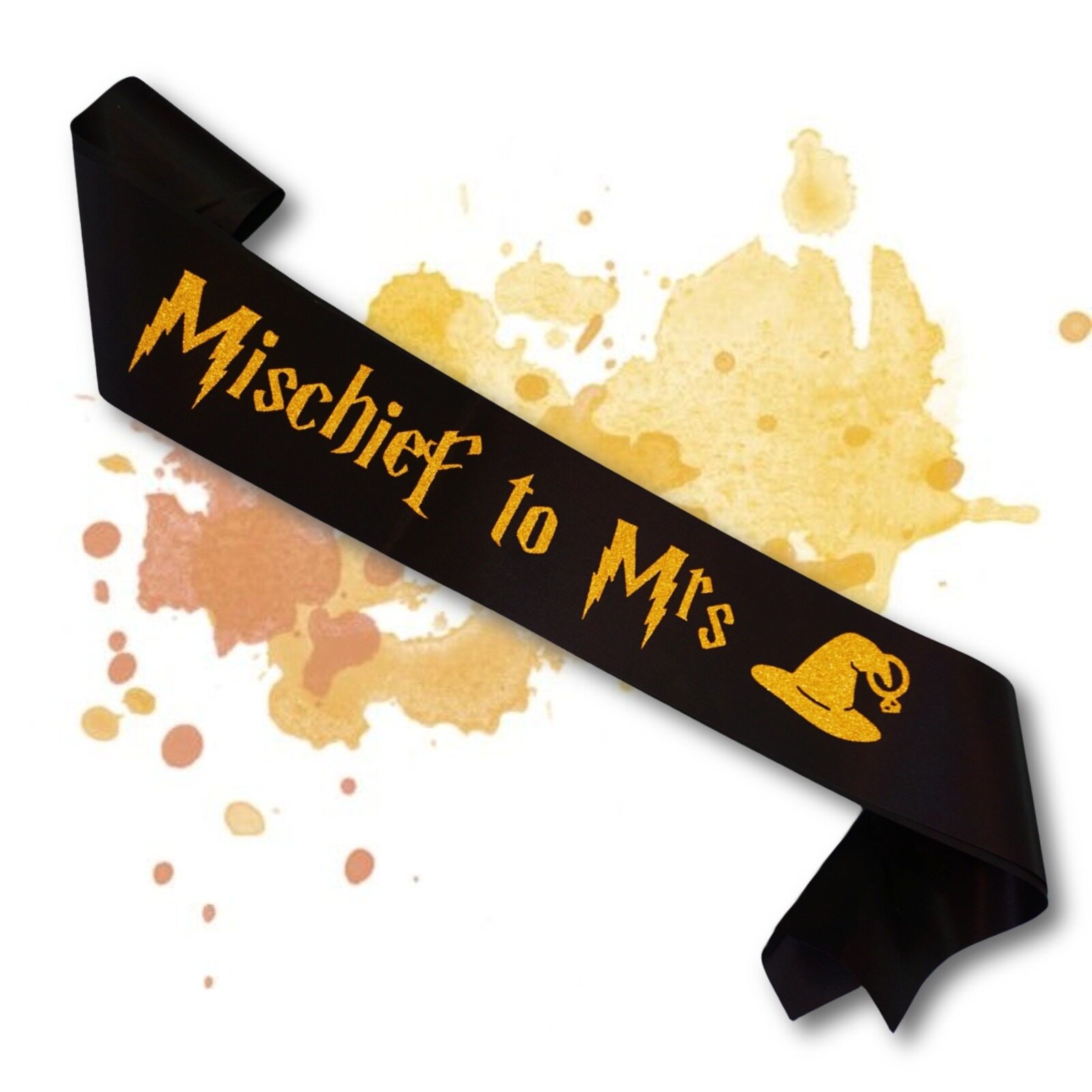 Decorit Mischief to Mrs Bride-to-Be Sash, Witch Themed Bachelorette Engagement Sash