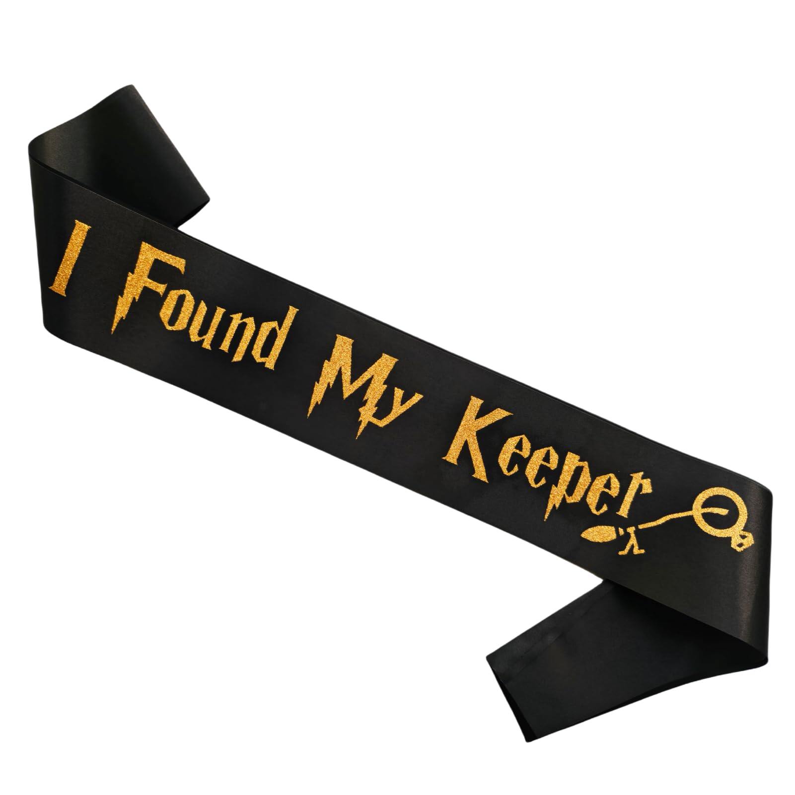 Decorit I Found My Keeper Sash, Black and Gold