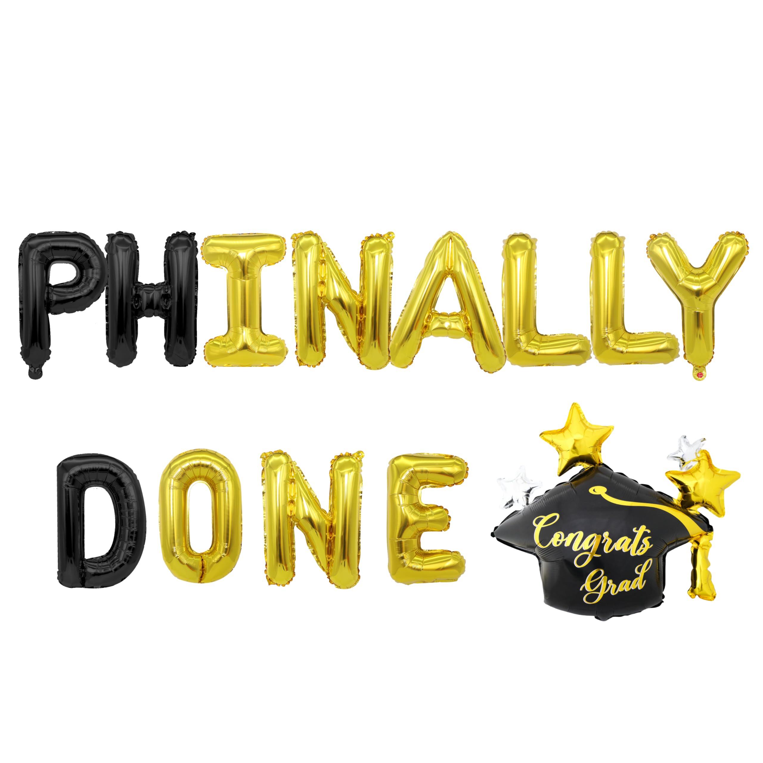 Decorit Phinally Done Balloon Banner, Doctorate Degree Gifts
