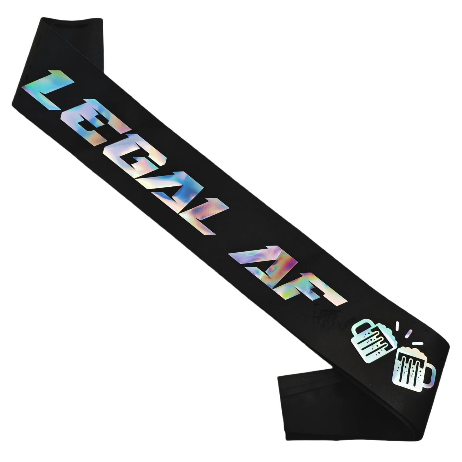 Decorit Legal AF Sash, Finally 21 and Legal, RIP Fake ID 21st Birthday Sash