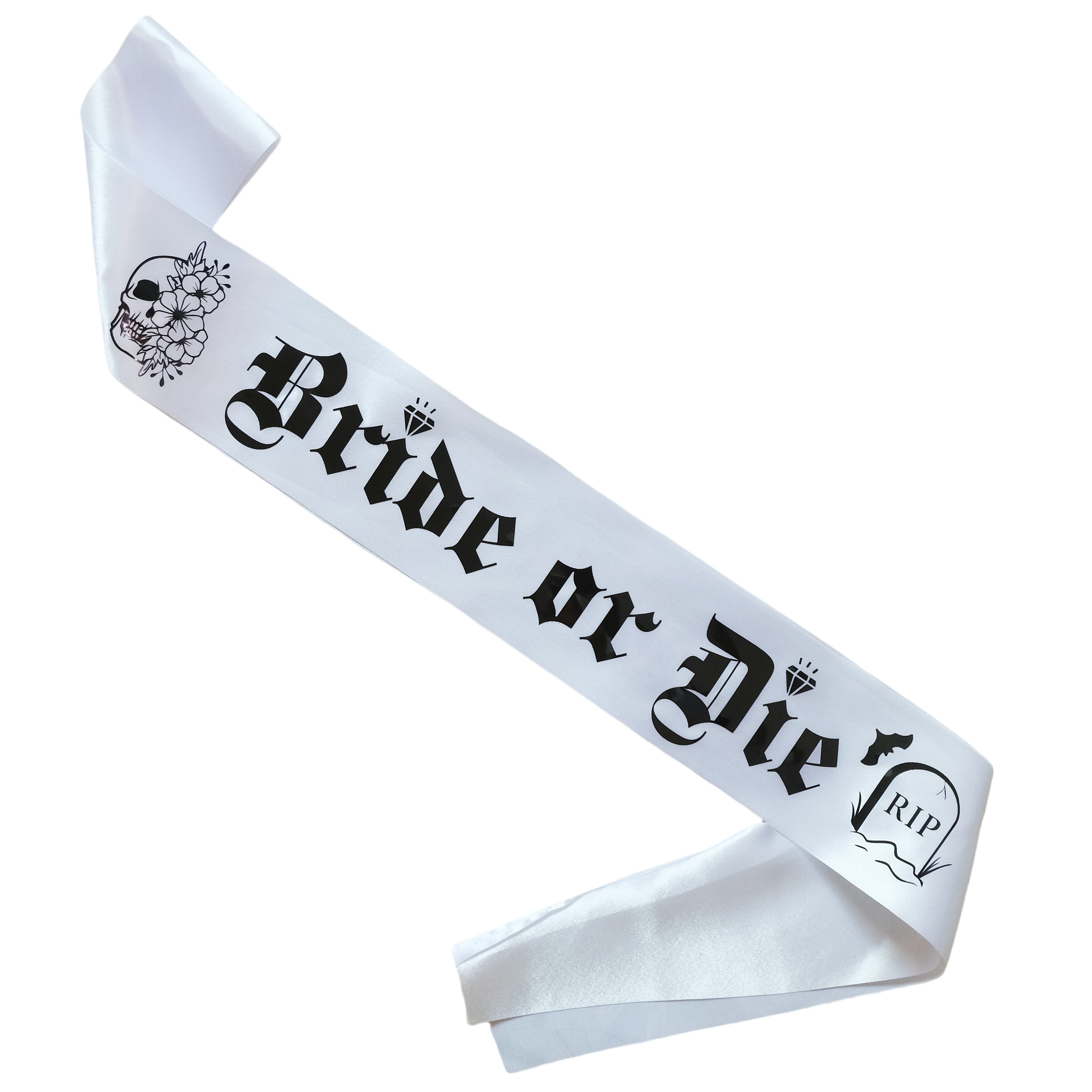 Decorit Bride or Die Sash, Gothic Bachelorette Sash