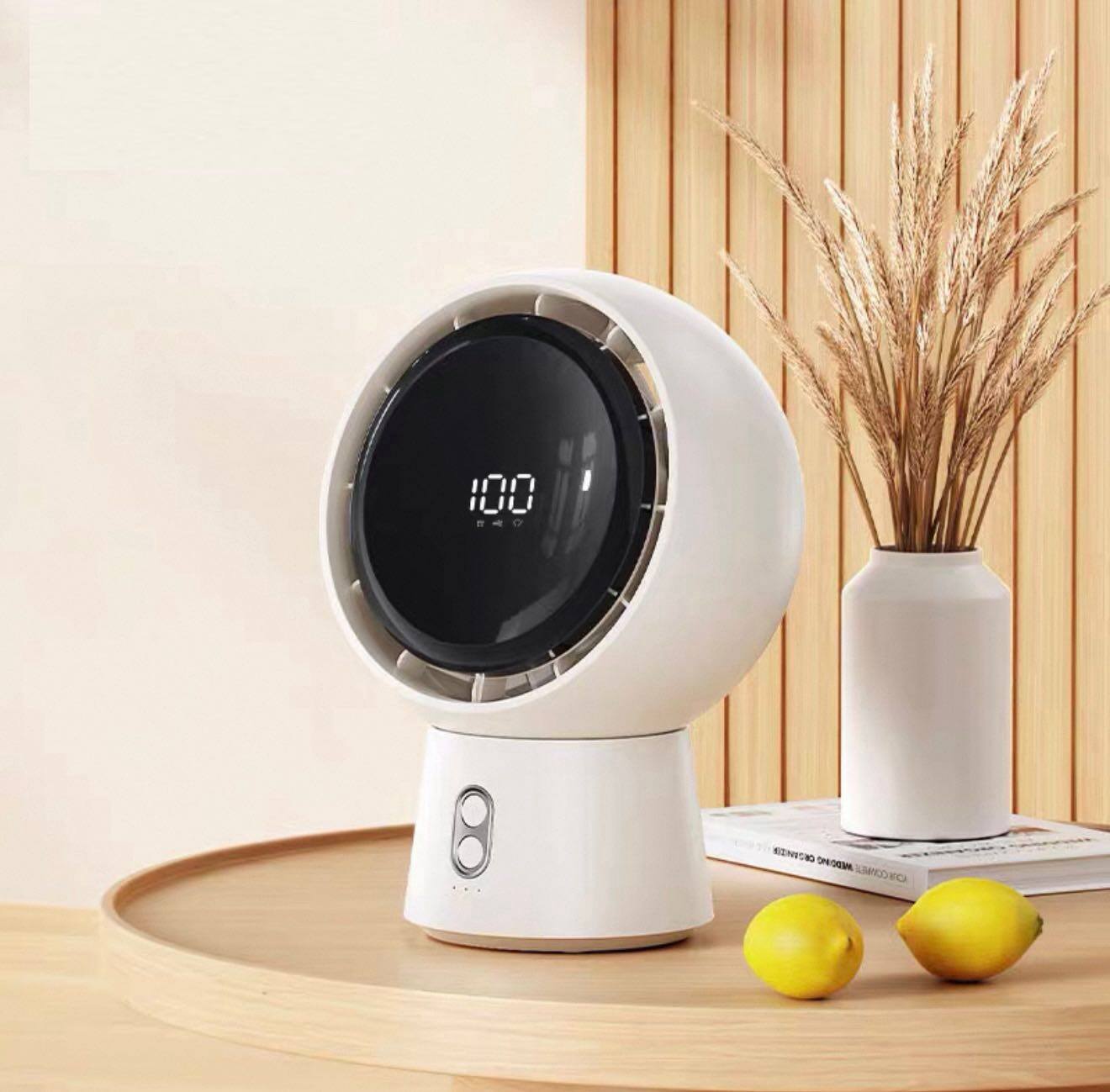 Remote-controlled, oscillating, silent fan