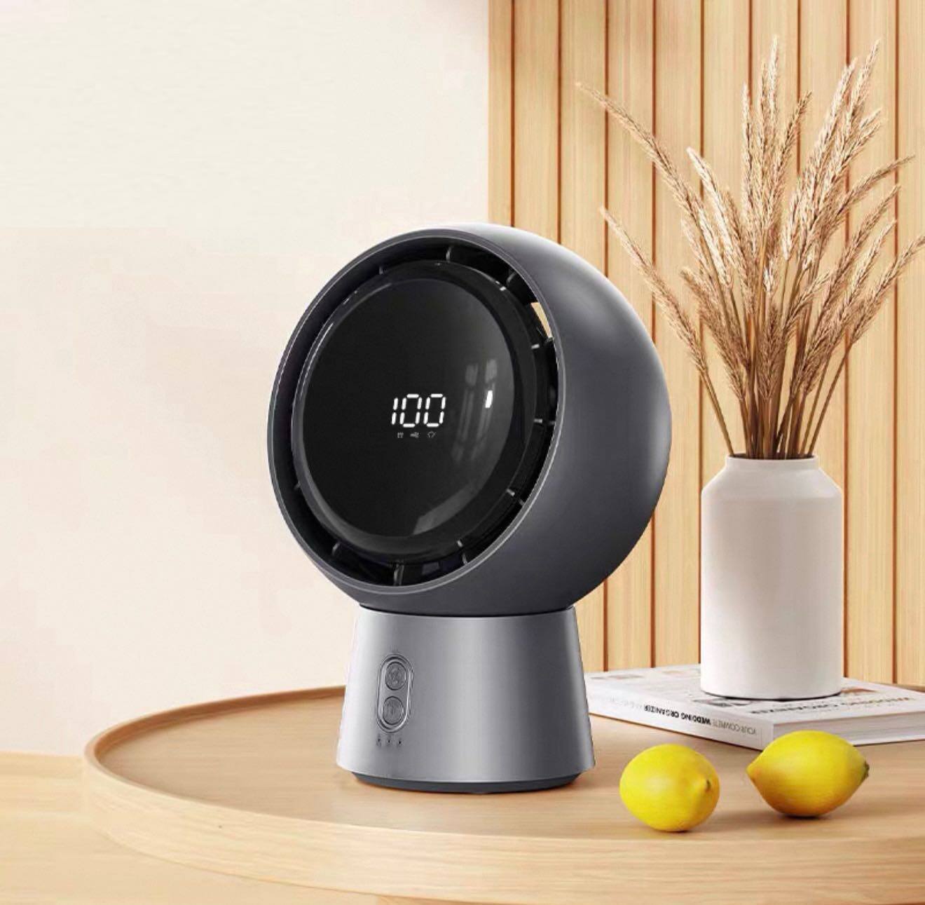 Remote-controlled, oscillating, silent fan