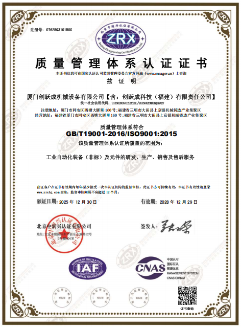 ISO001 Quality Management System Certification
