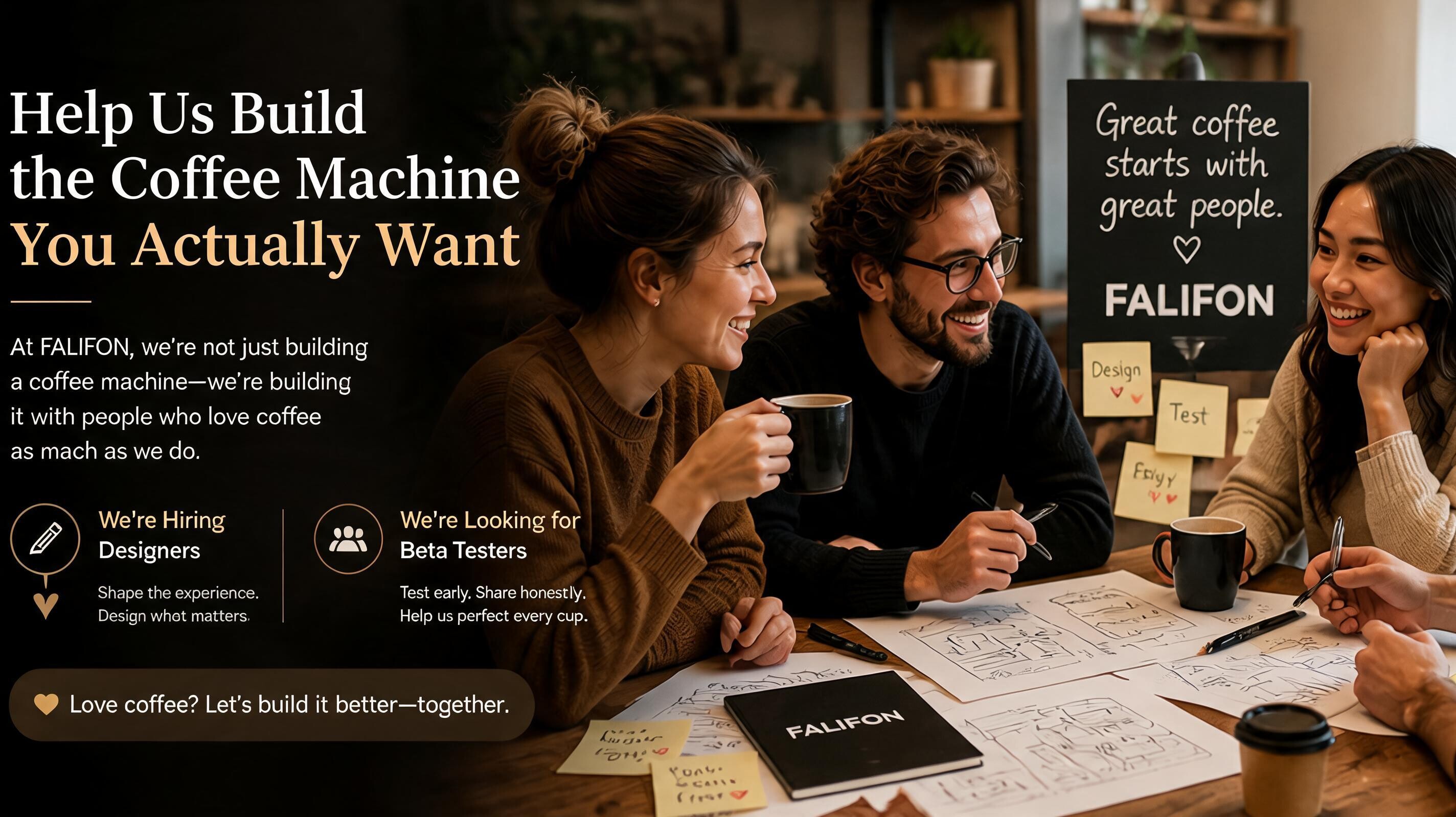 Help Us Build the Coffee Machine You Actually Want — We're Hiring Designers & Beta Testers for FALIFON