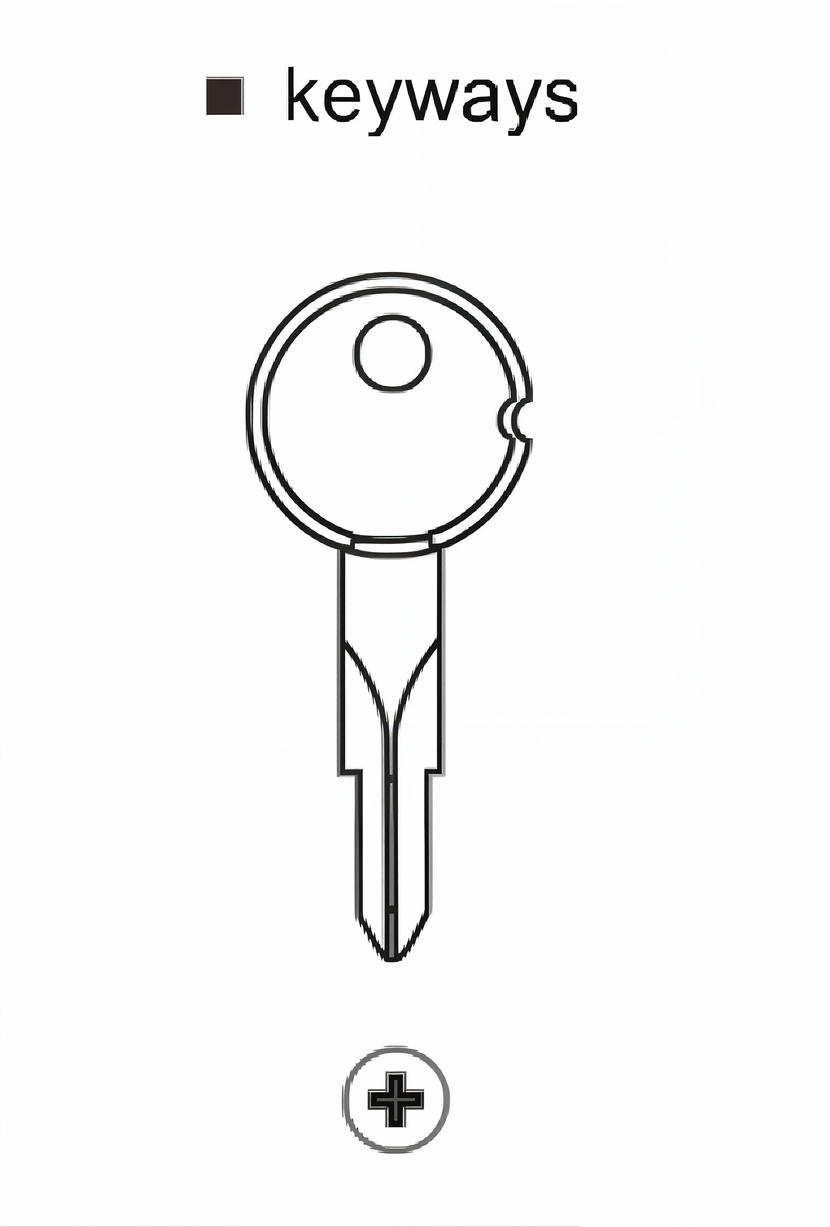 Cross-key brass padlock key ways diagram