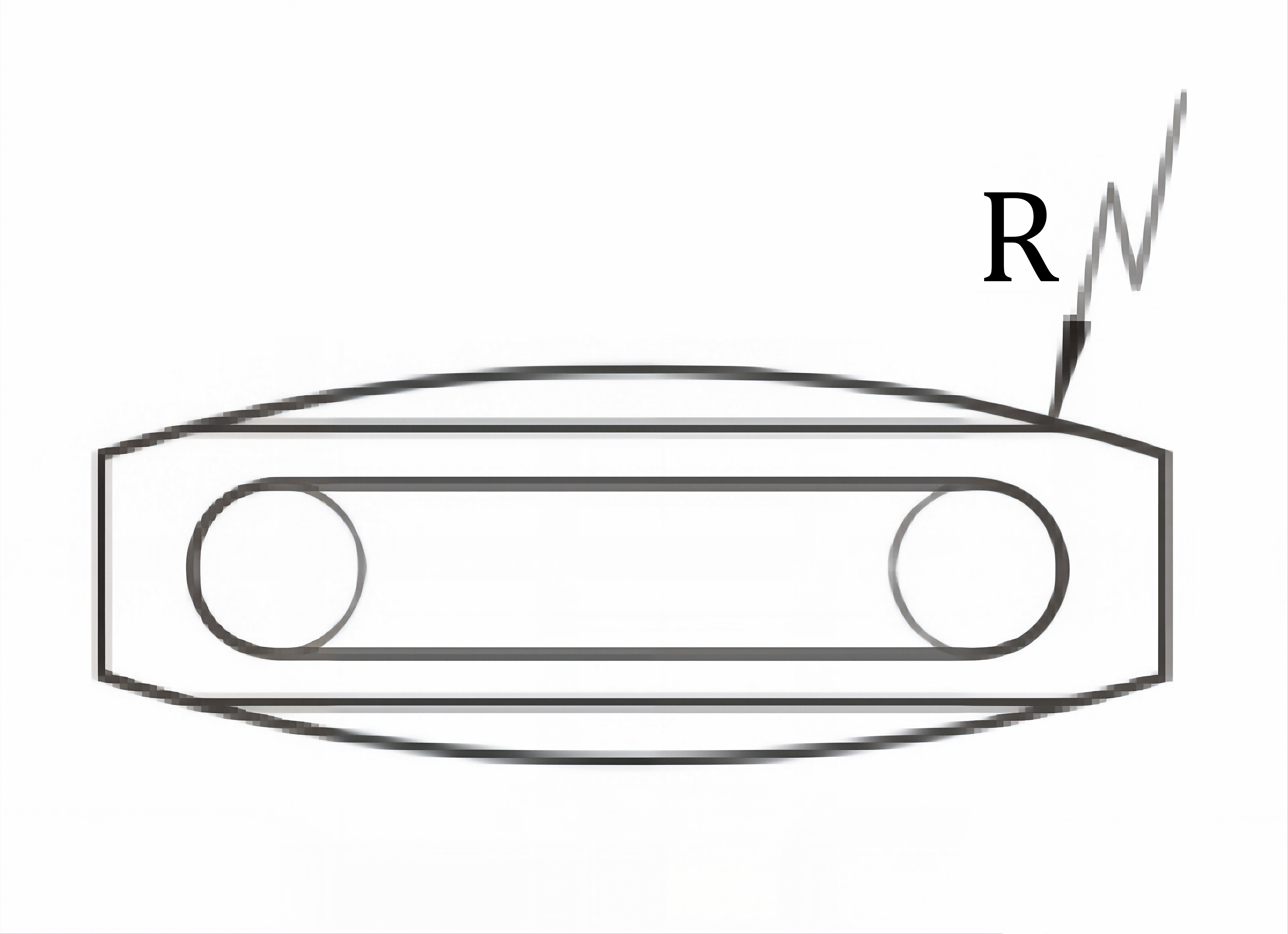 Reversible-key brass padlock bottom view diagram