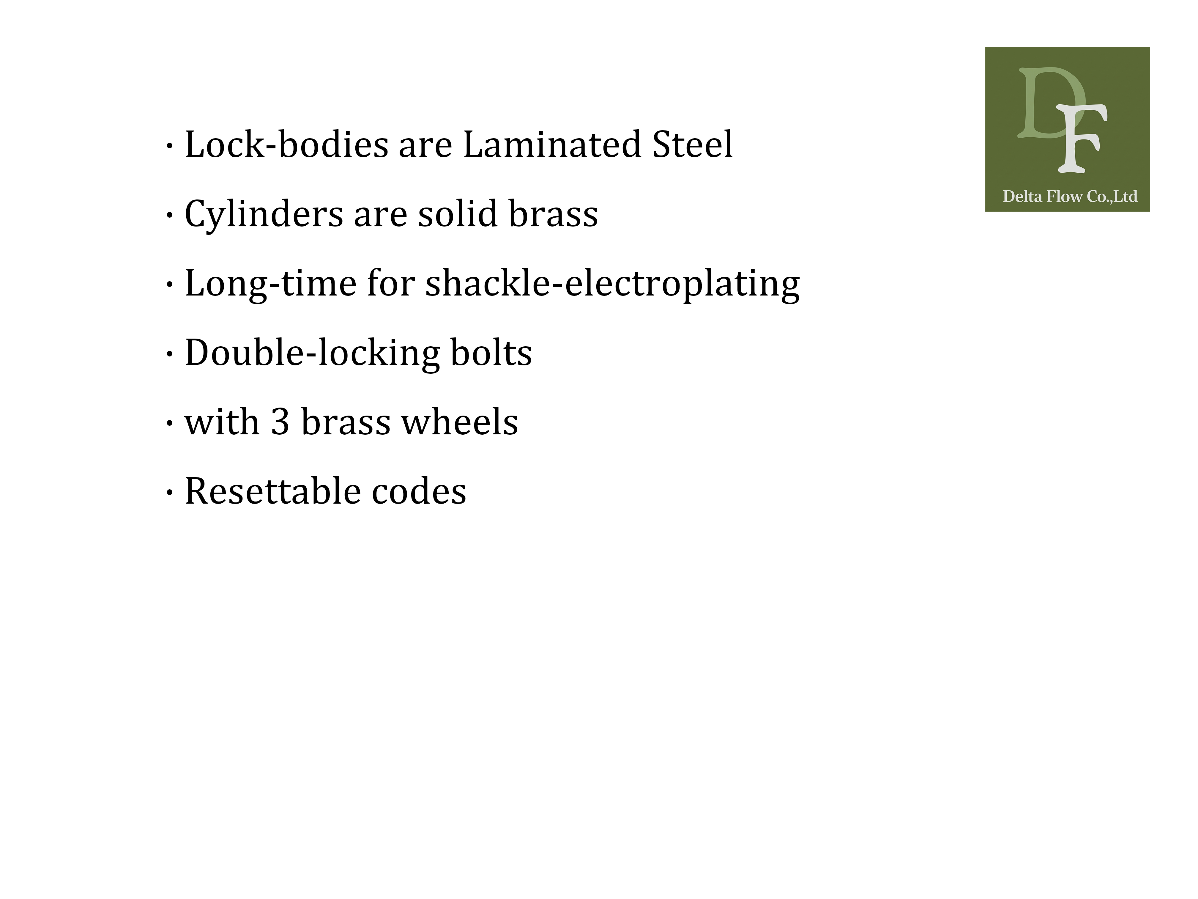 Laminated steel combination padlock F503 features diagram