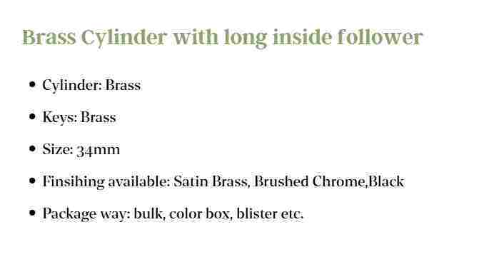 DF-135 brass cylinder specifications and features