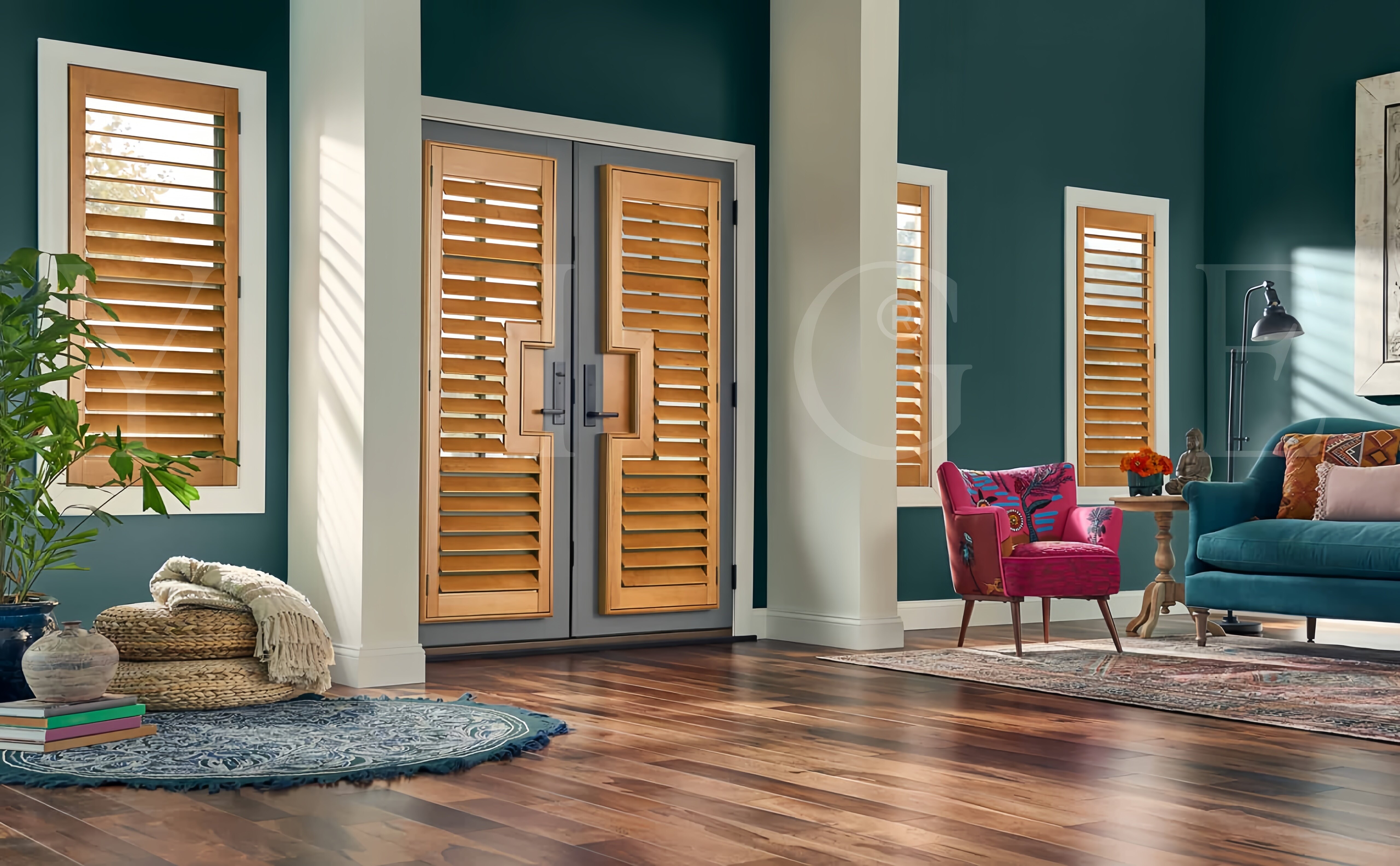 French Door Shutters - plantation shutters window treatment by Yige AllBlinds