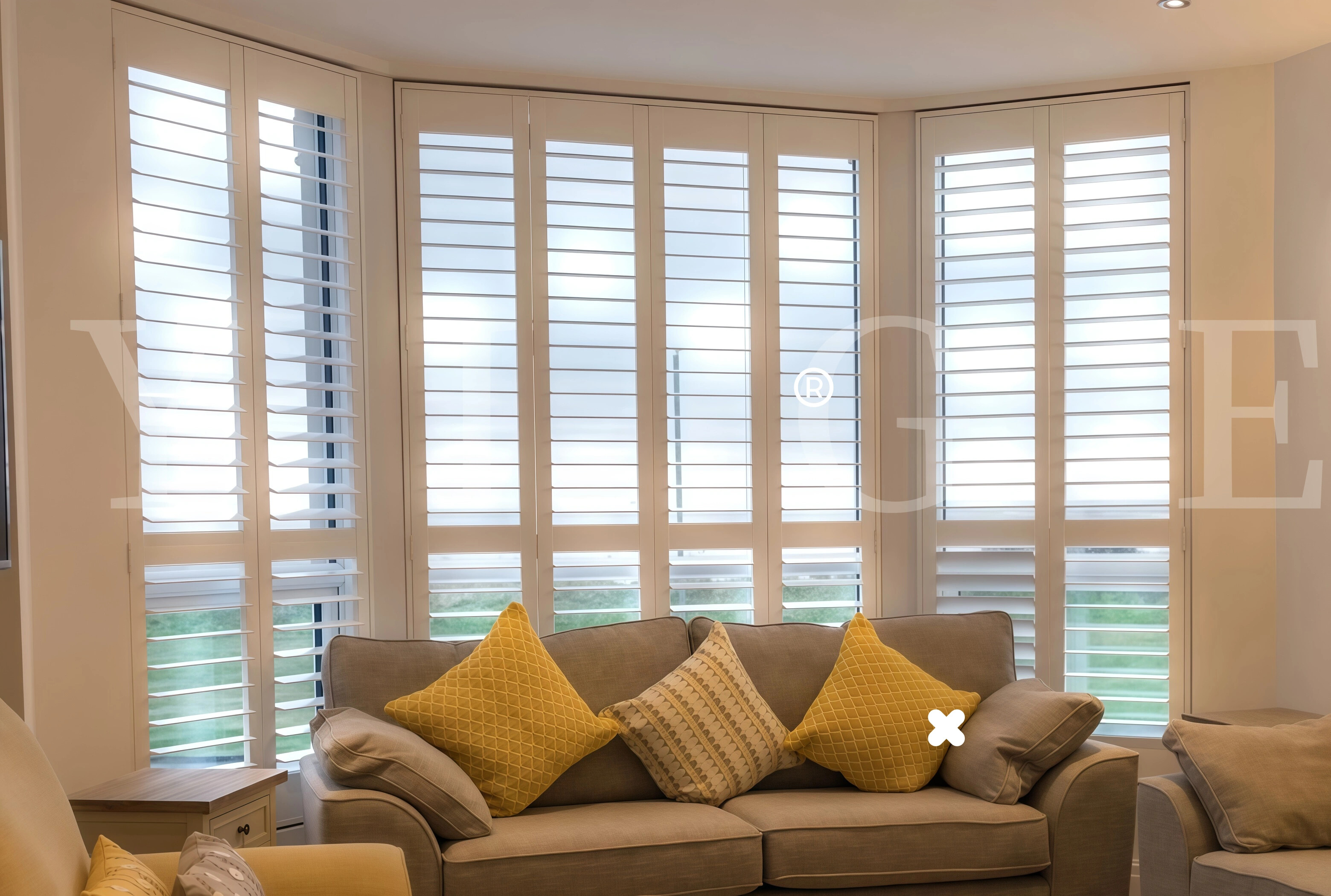 Bay Window Shutters - plantation shutters window treatment by Yige AllBlinds