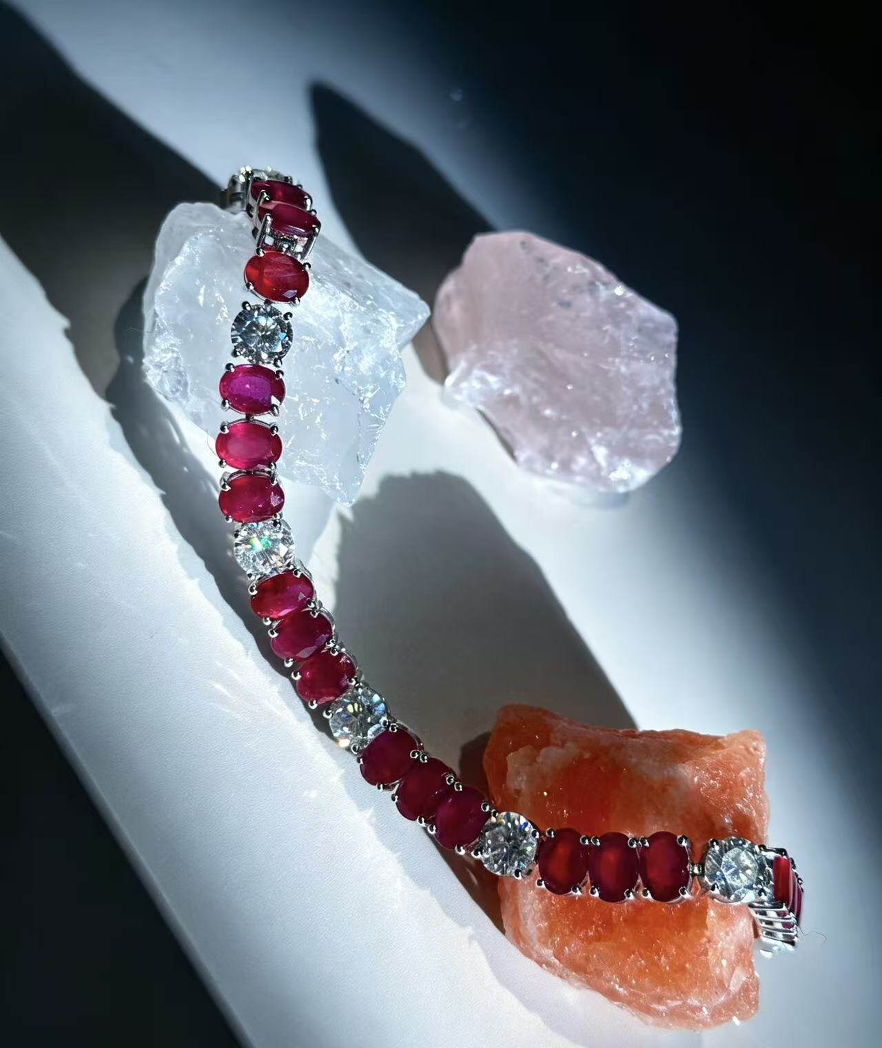 Crimson Flame · 18K White Gold Diamond & Ruby Bracelet