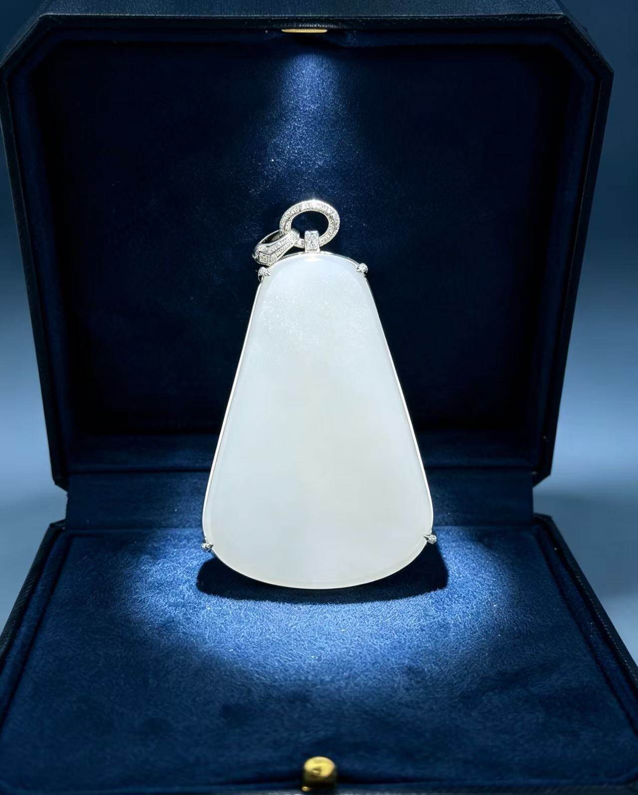 The Unparalleled · Collectible Natural Mutton-Fat Jade & Diamond Pendant