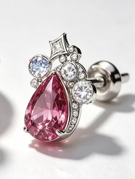 Star Wish Collection - MY STAR Pink Gemstone Ear Studs.