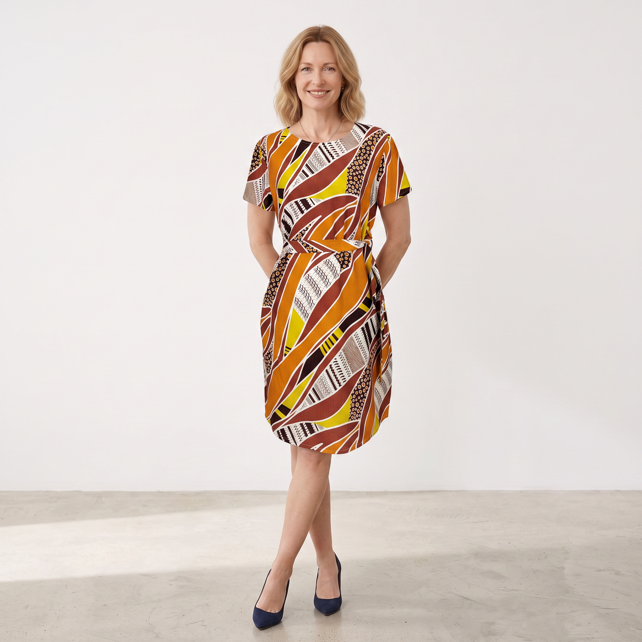 Earth Tone Abstract Dress
