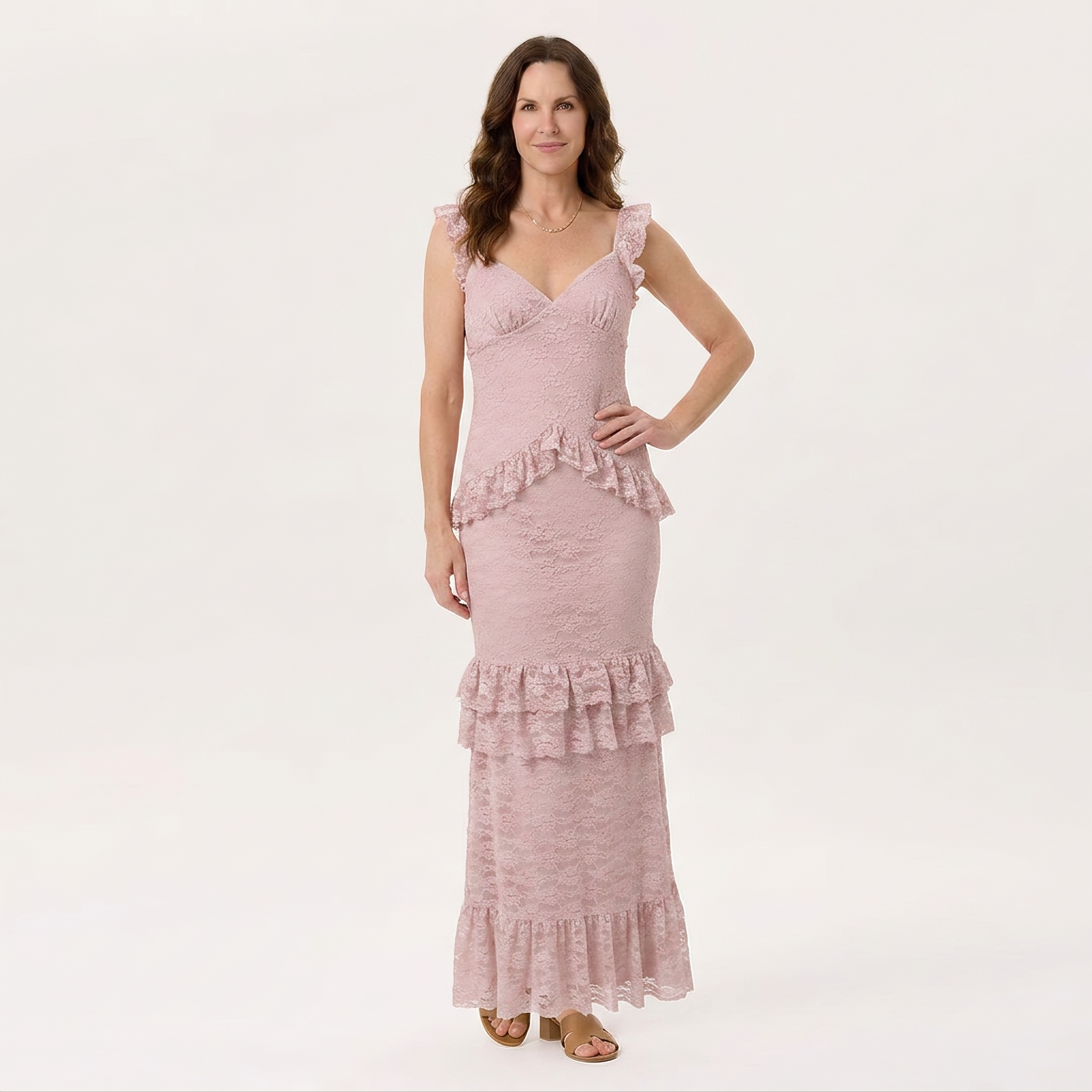 Rose Lace Mermaid Gown