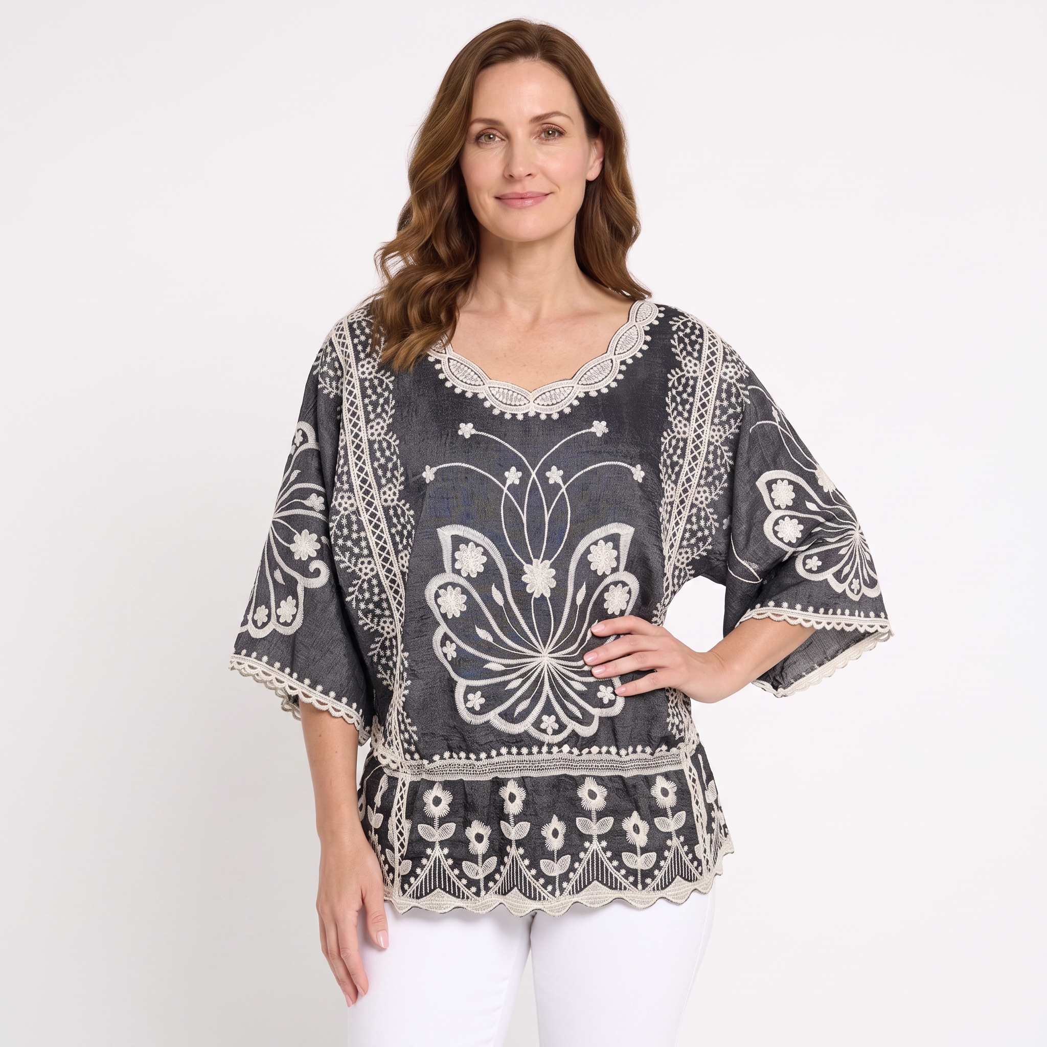 Embroidered Peasant Blouse