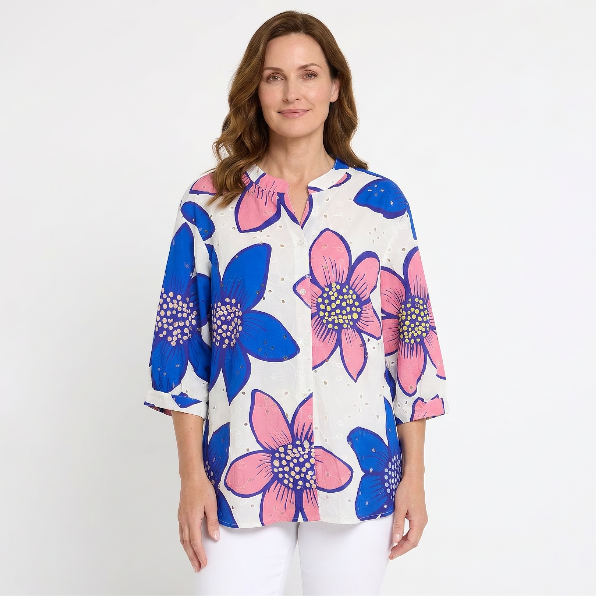 Floral Print Open Jacket