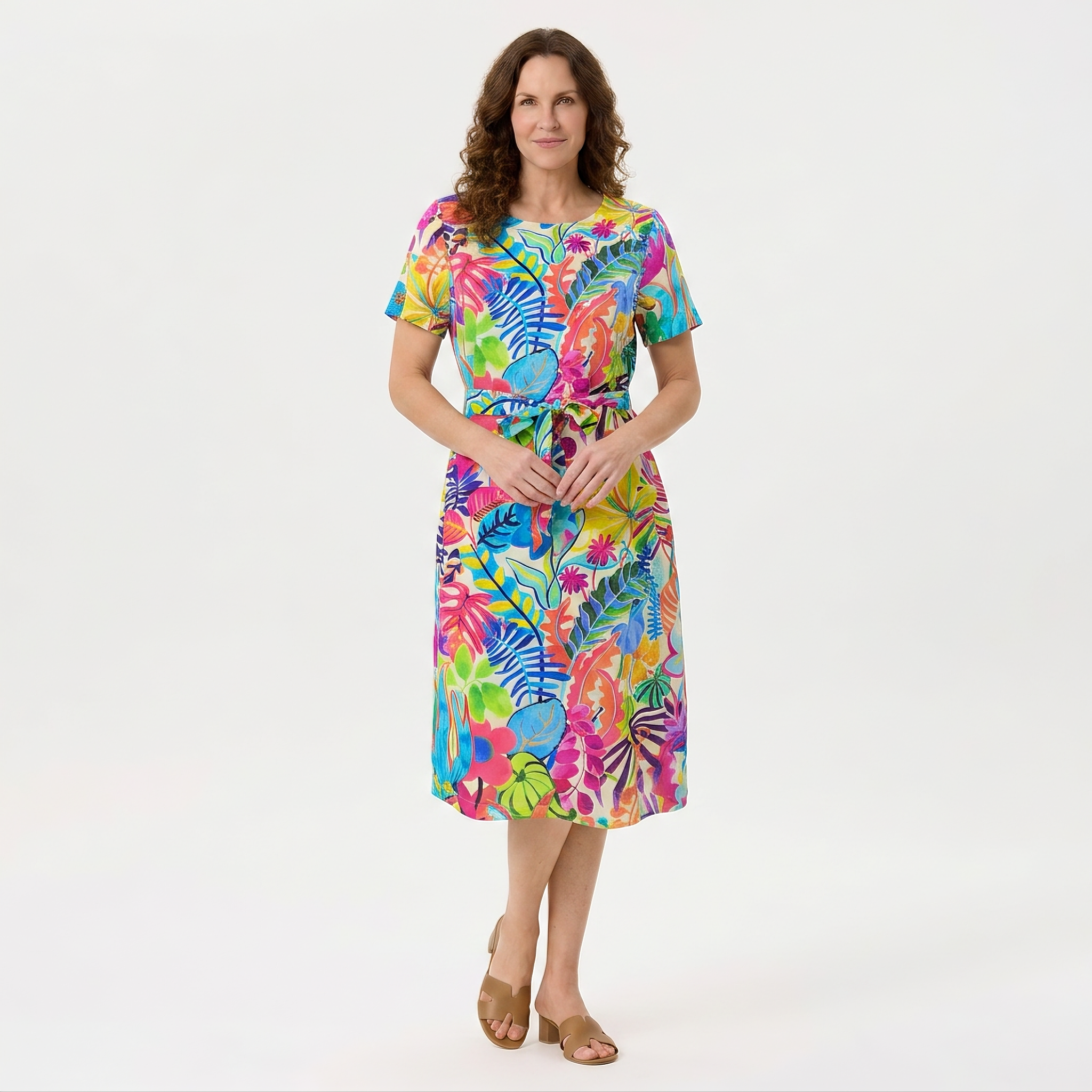 Tropical Rainbow Print Dress