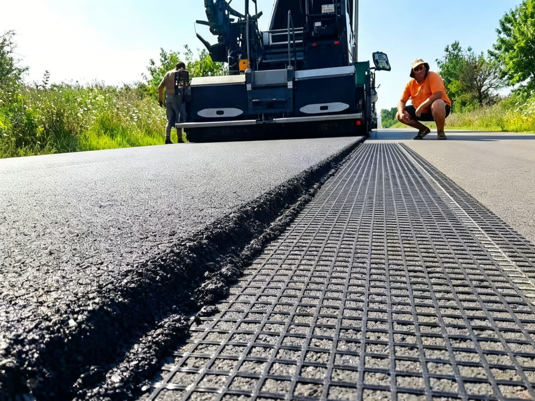 PicoGrid PET™ Polyester Geogrid Roll Showing Coated Filaments and Grid Structure