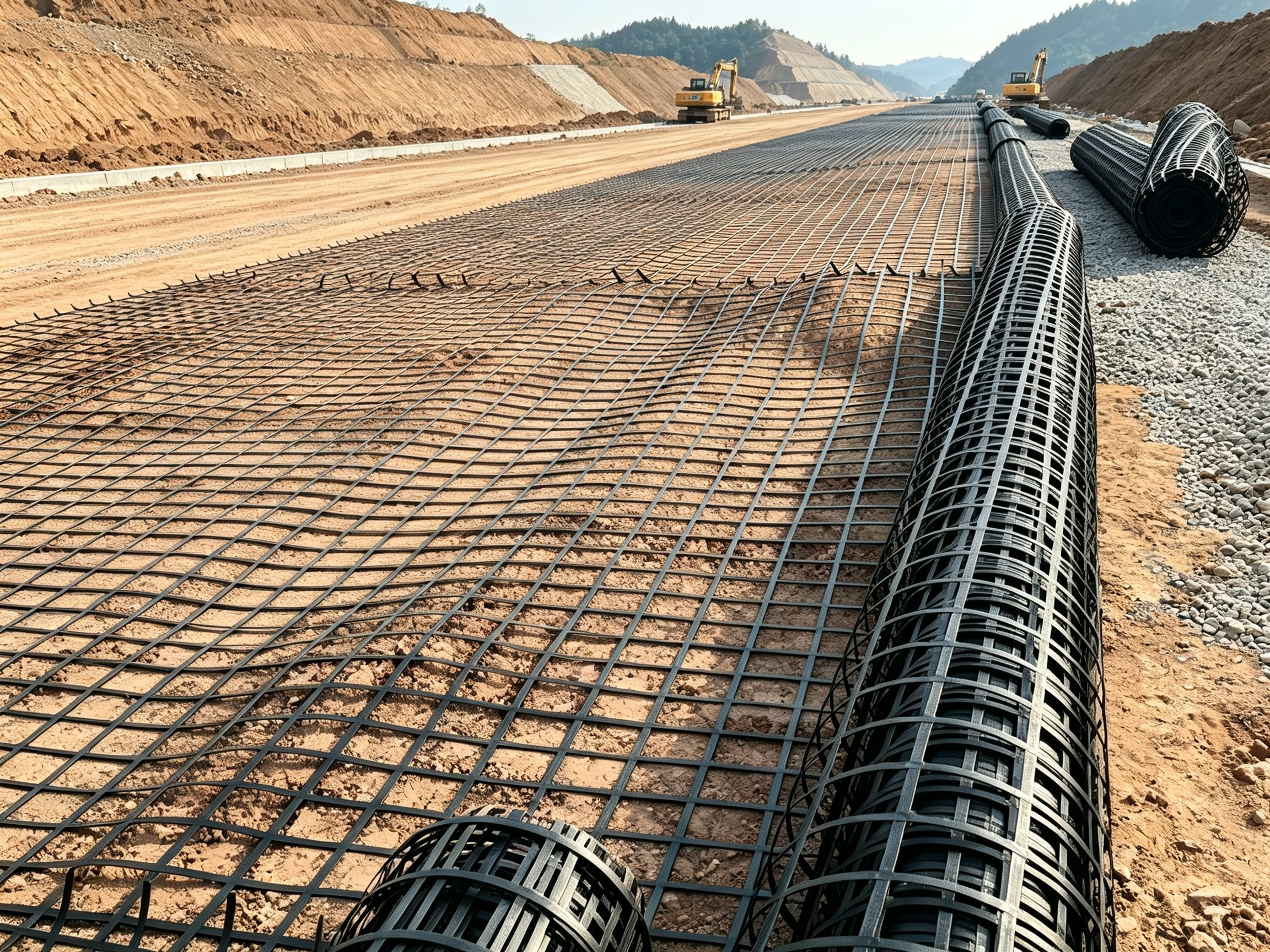 PicoGrid SP™ Steel-Plastic Composite Geogrid Roll and Wire Detail