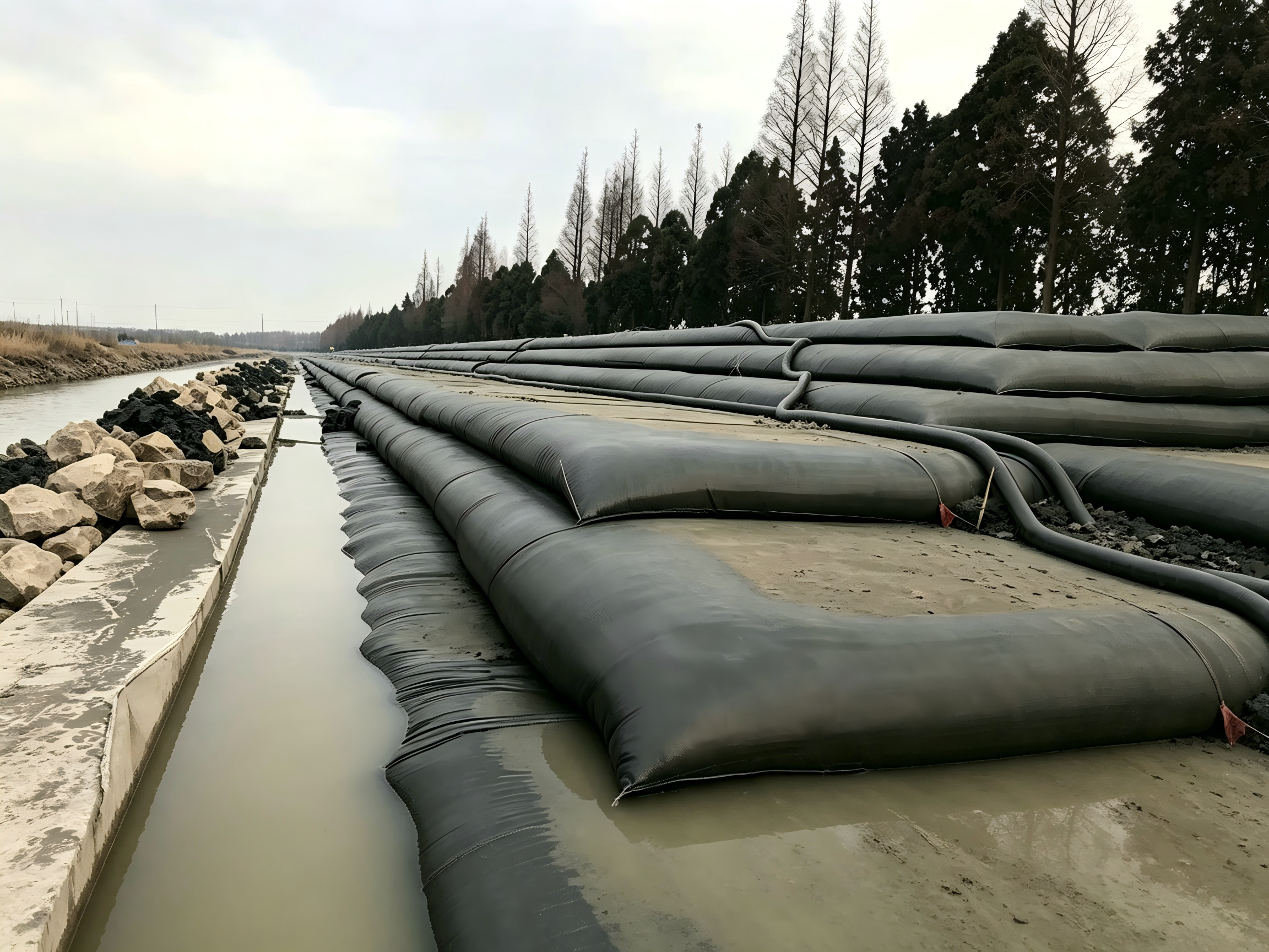 PicoTube™ Geotextile Tube Roll and Woven Fabric Detail