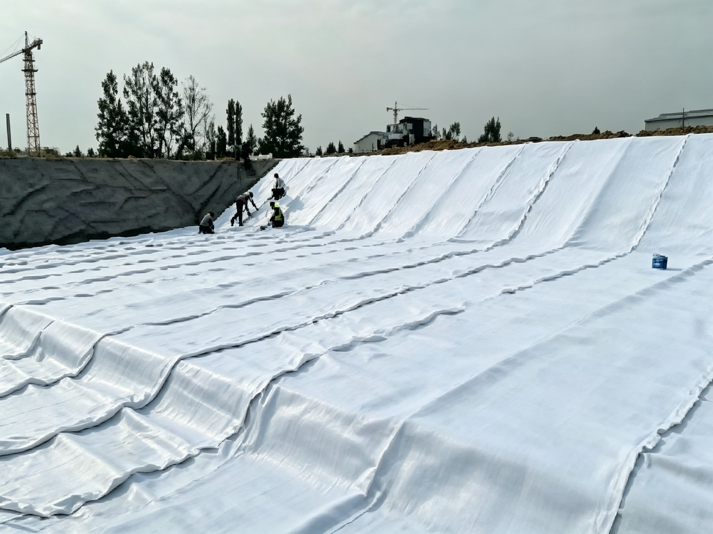 PicoWaveDrain™ Cross Section Showing Waved PP Core and Nonwoven Geotextile Layers