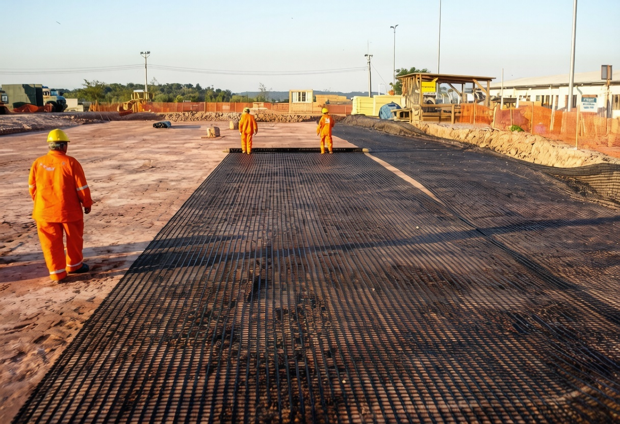 Biaxial Geogrid Square Aperture Close-up