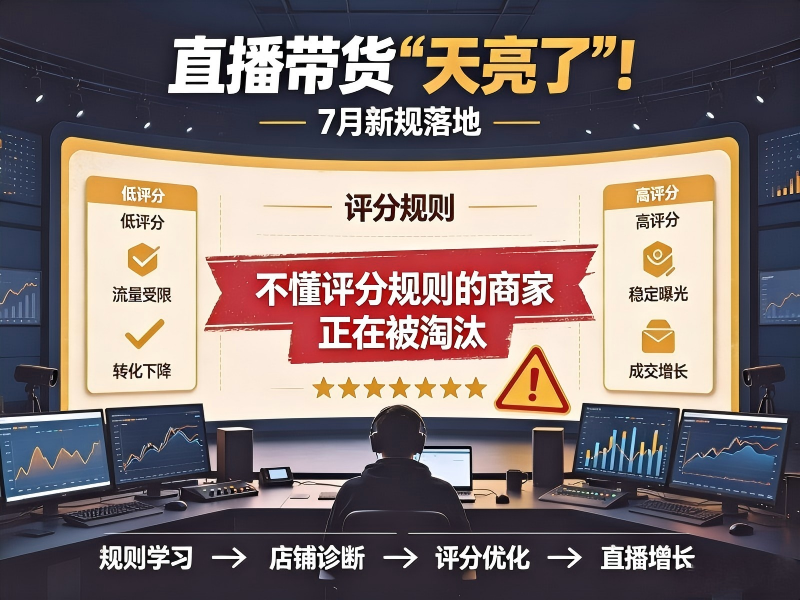 直播带货“天亮了”!7月新规落地,不懂评分规则的商家正在被淘汰